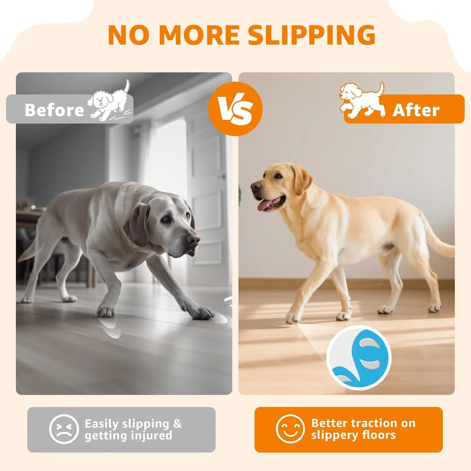 پدهای محافظ پنجه سگ برای کشش - پدهای محافظ پنجه چسبنده ضد لغزش سگ برای سگ های مسن، روکش پدهای چسبنده پنجه سگ ضد لغزش برای کف های چوبی لغزنده برای جلوگیری از لغزش هنگام راه رفتن و دویدن