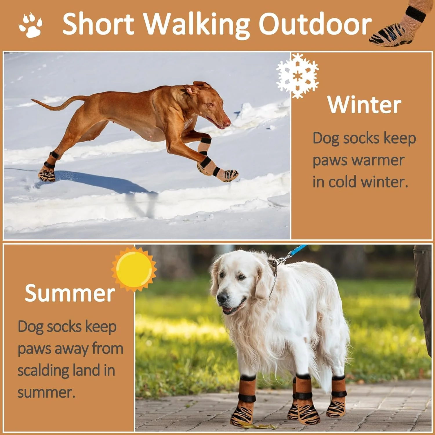 جوراب سگ ضد لغزش پاچی، محافظ پنجه سگ برای جلوگیری از لیسیدن و لغزش برای سگ های متوسط و بزرگ (XS)