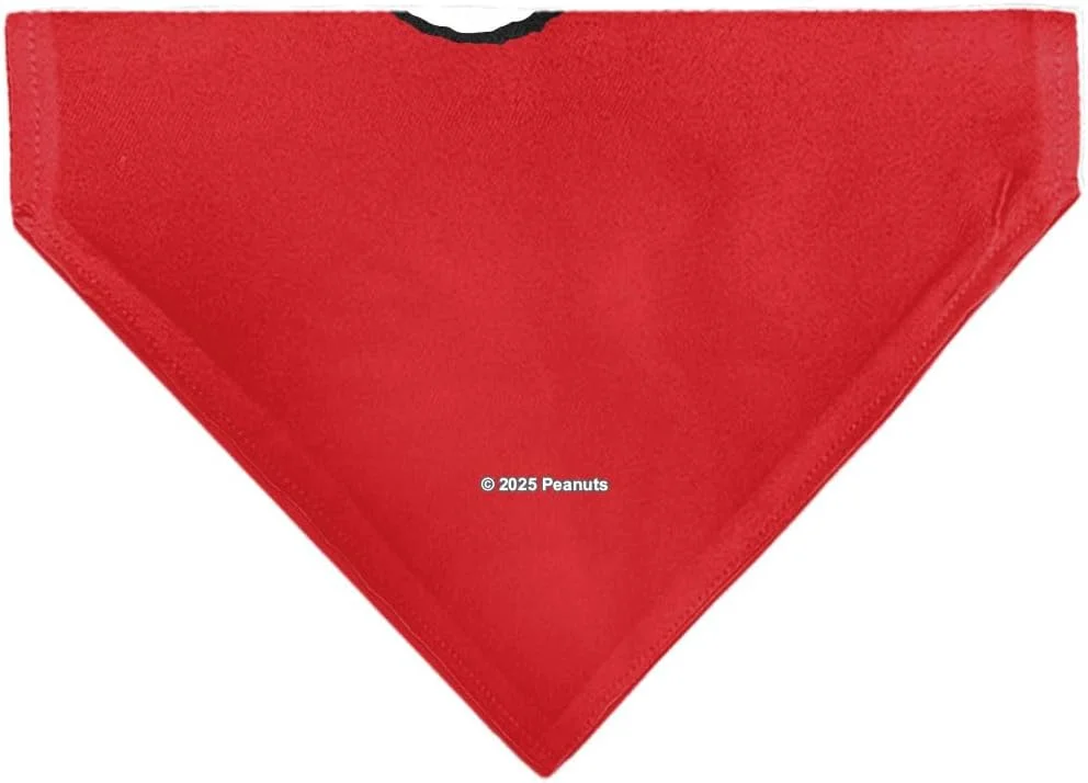 دستمال گردن سگ با طرح صورت خندان اسنوپی، قرمز