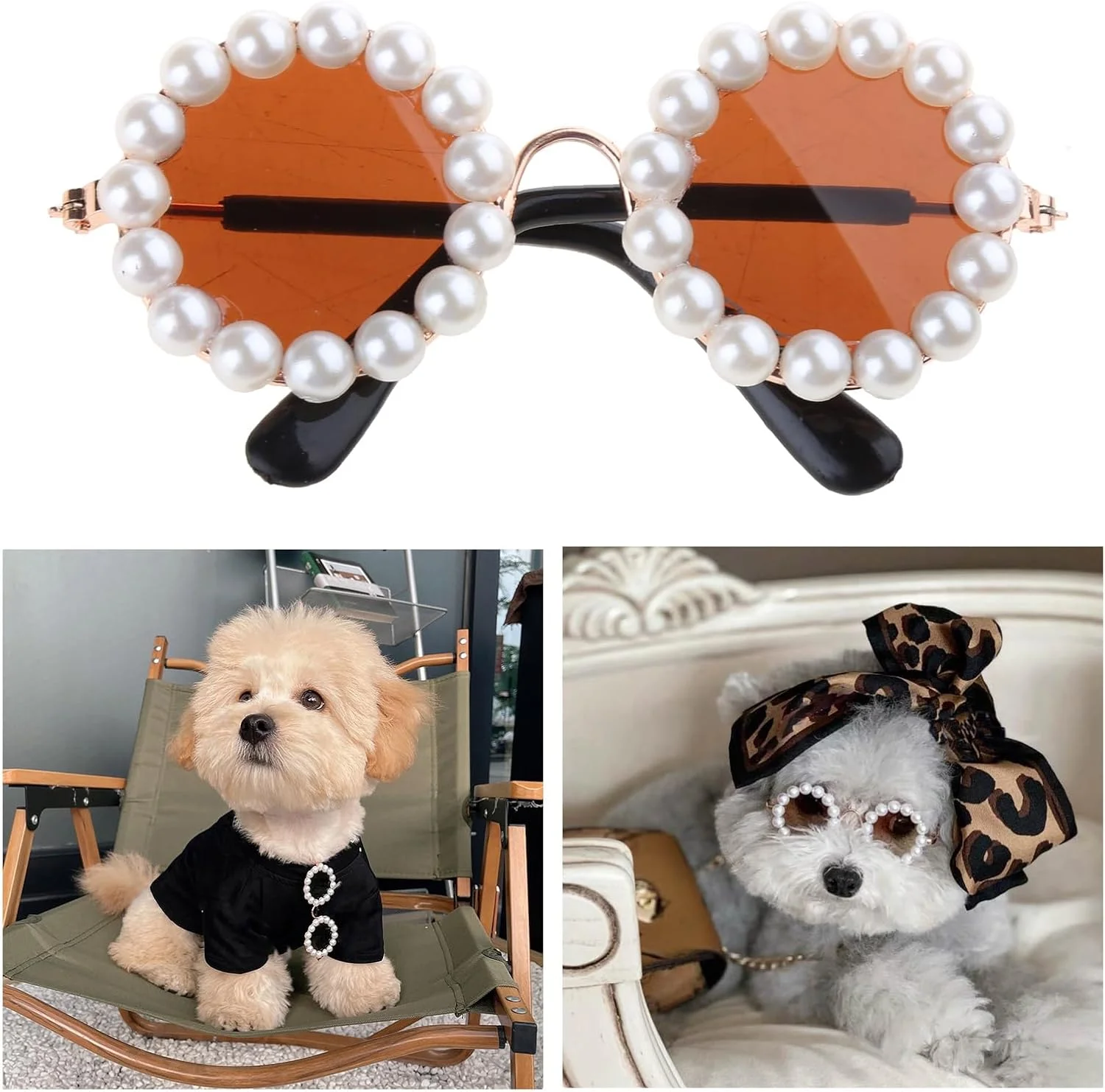 سگ ها مروارید سگ ها لوازم عکس حیوانات خانگی مهمانی تعطیلات لباس سگ عینک عرض 8cm/11cm