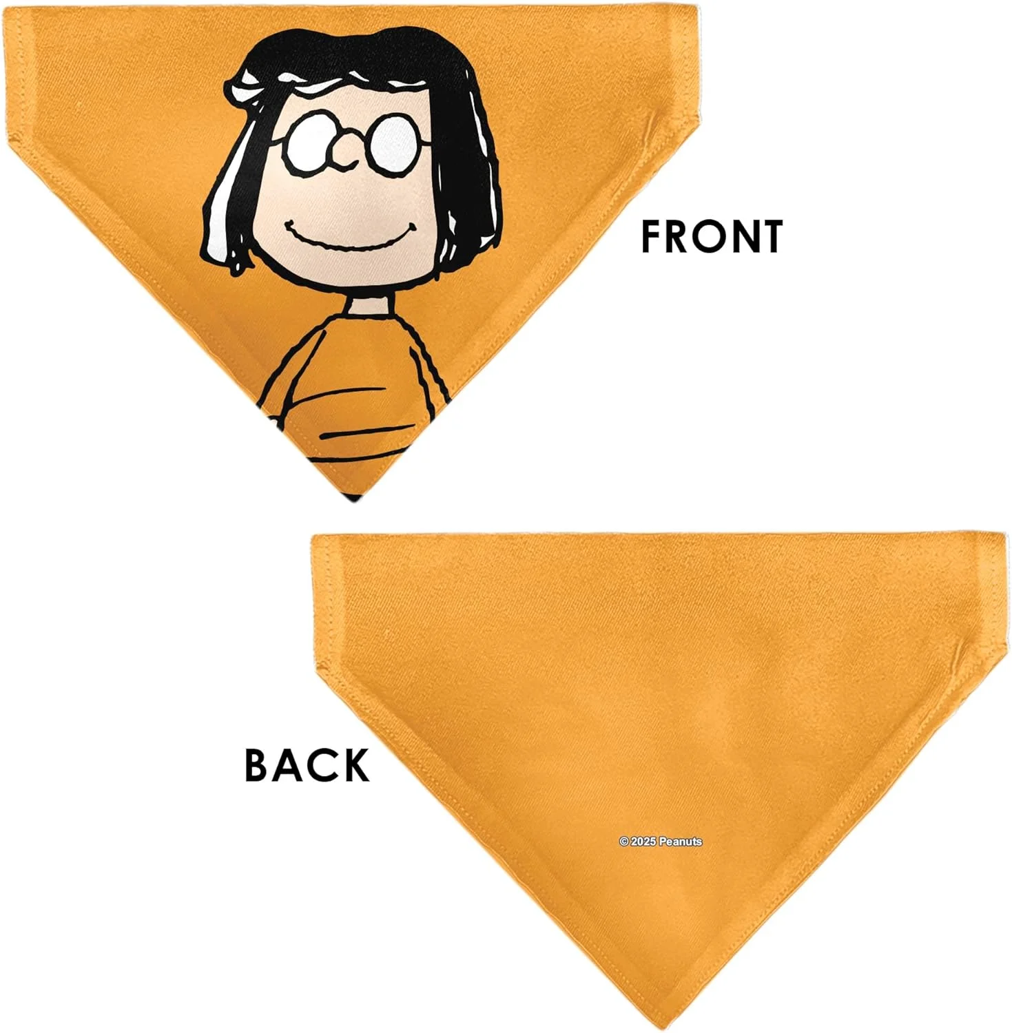 دستمال گردن سگ با طرح مارسی در حال لبخند، زمینه زرد