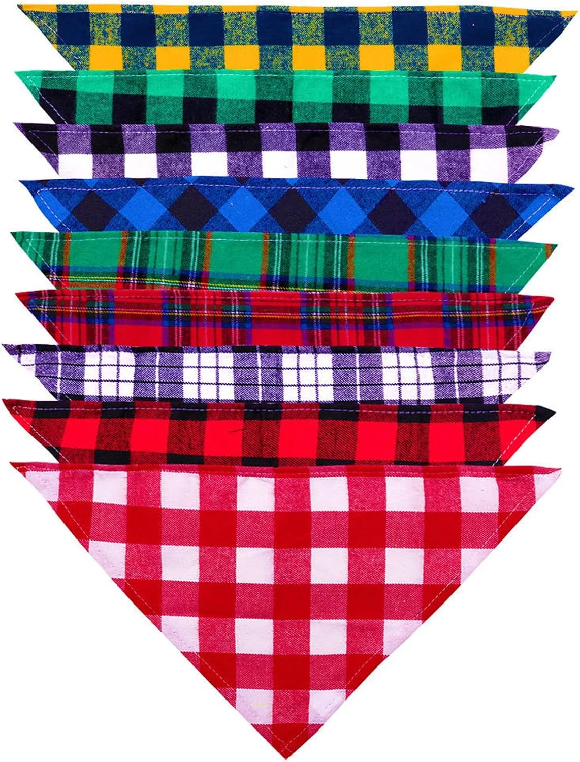 دستمال گردن حیوانات خانگی تک عددی - طرح چهارخانه قرمز مشکی، سایز کوچک مناسب گربه و توله سگ