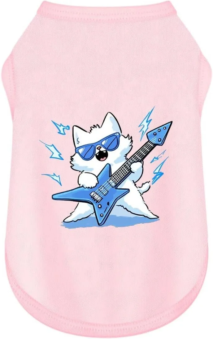 لباس حیوانات خانگی: تاپ بدون آستین سگ با طرح گربه با کیفیت ساخت عالی مناسب فصل تابستان