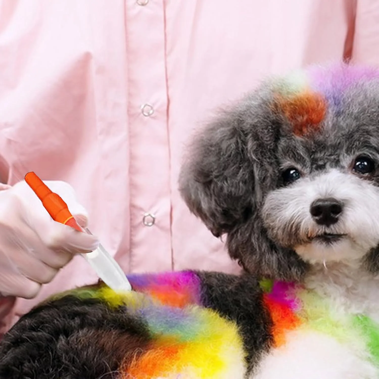 رنگ موی حیوانات خانگی - رنگ موی موقت 10 رنگ برای گربه، لوازم آرایش و پیرایش قلم های رنگ آمیزی مو برای توله سگ، اسب، گربه و حیوانات کوچک