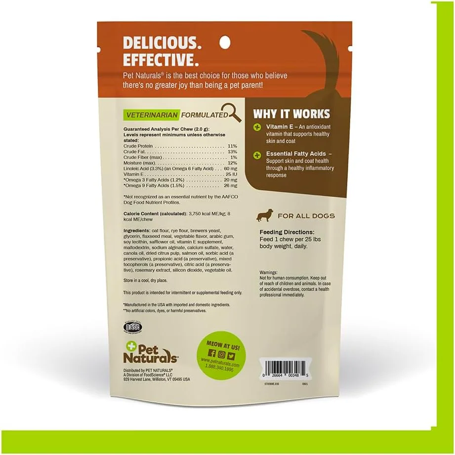 قرص جویدنی پوست و موی سگ پت نچرالز ورمونت (30 عدد)