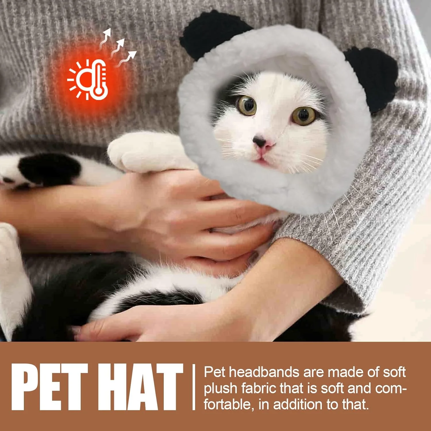 کلاه سر حیوانات خانگی - کلاه خرسی برای گربه - کلاه خرسی گرم، قابل تنفس و قابل تنظیم برای توله سگ ها، سگ ها و گربه های کوچک و متوسط