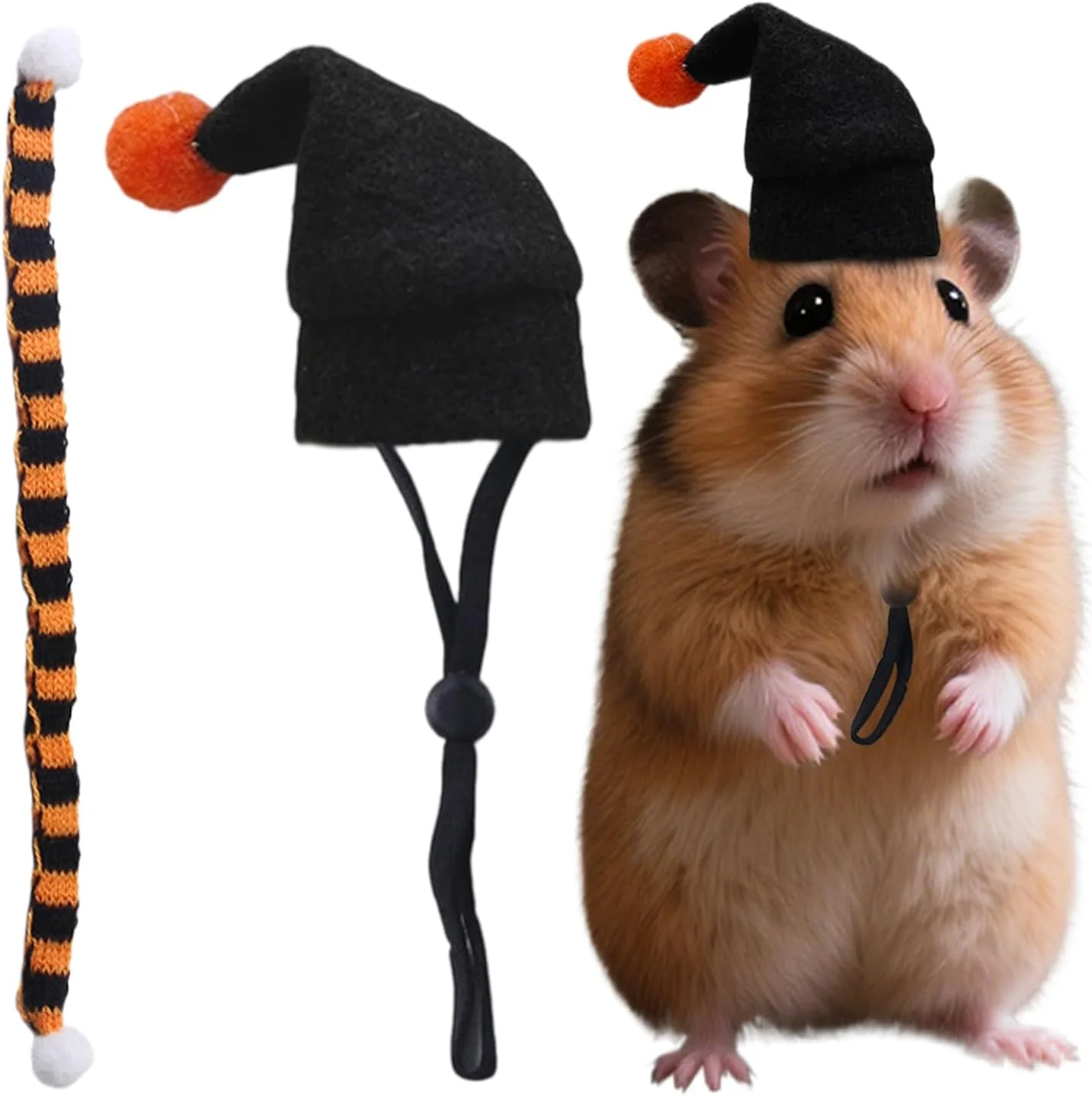 ست کلاه و شال گردن حیوانات خانگی - کلاه و شال گردن برای همستر، تزئینات حیوانات خانگی، کلاه قابل تنظیم برای تعطیلات، تولد، راسو، جوجه تیغی، چینچیلا، بازی در فضای داخلی ست کلاه و شال گردن حیوانات خانگی - کلاه و شال گردن برای همستر، تزئینات حیوانات خانگی، کلاه قابل تنظیم برای تعطیلات، تولد، راسو، جوجه تیغی، چینچیلا، بازی در فضای داخلی