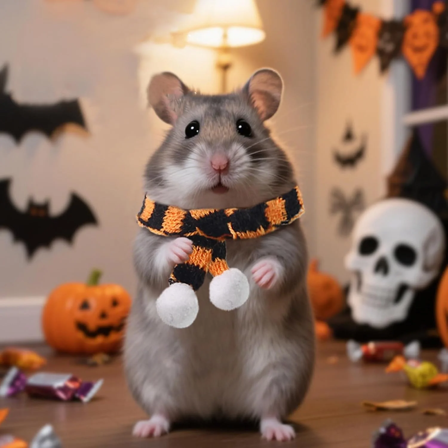 ست کلاه و شال گردن حیوانات خانگی - لباس زیبا برای هالووین برای همسترهای کوتوله | اکسسوری کلاه حیوانات خانگی برای جشن ها، کریسمس، مهمانی های تولد، دورهمی ها، بازی های داخل خانه و عکاسی ست کلاه و شال گردن حیوانات خانگی - لباس زیبا برای هالووین برای همسترهای کوتوله | اکسسوری کلاه حیوانات خانگی برای جشن ها، کریسمس، مهمانی های تولد، دورهمی ها، بازی های داخل خانه و عکاسی