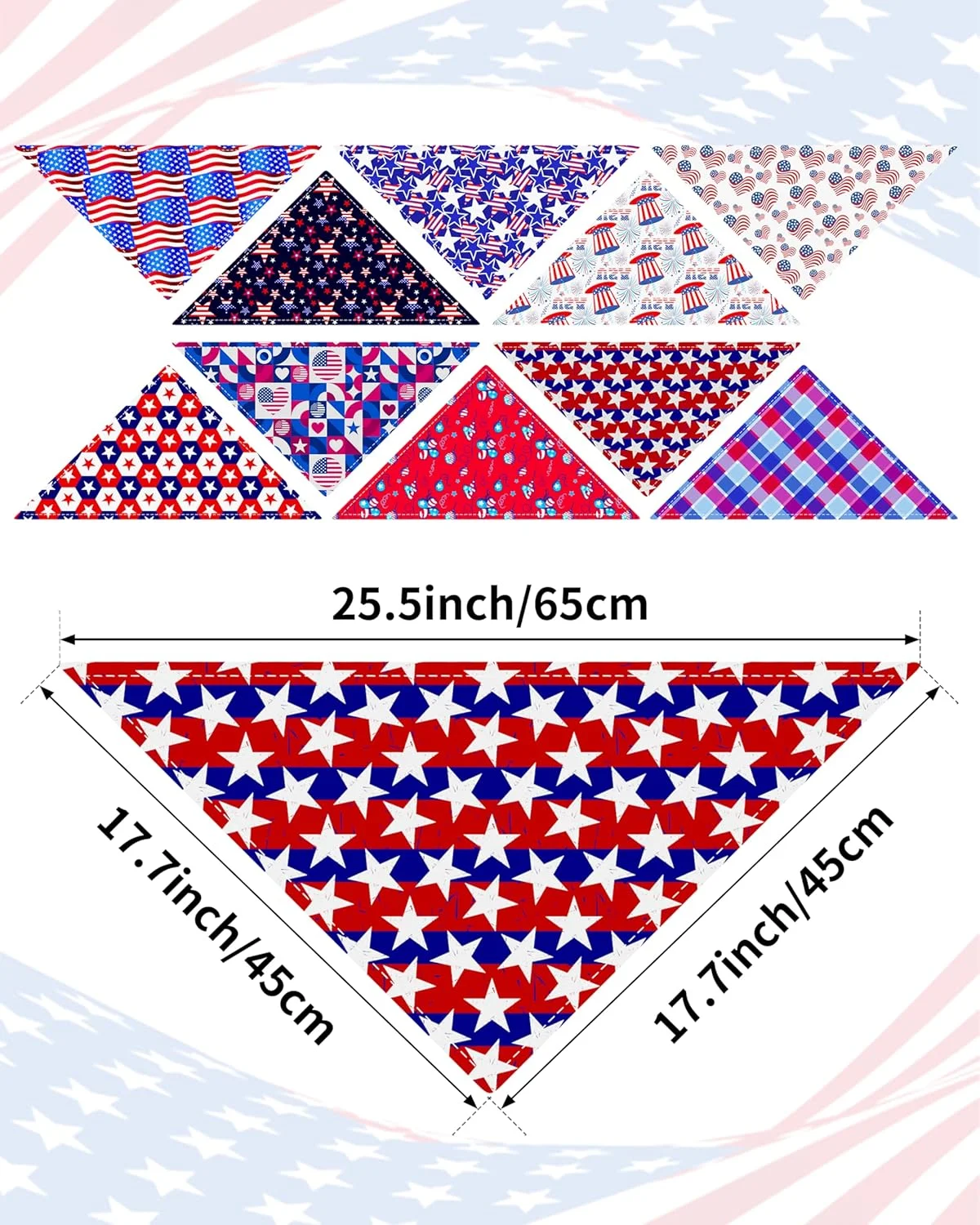 پک 50 عددی دستمال گردن سگ طرح پرچم آمریکا، قابل شستشو، طرح ستاره و راه راه، پیشبند مثلثی، مناسب سگ و گربه، لوازم آرایش حیوانات خانگی دخترانه و پسرانه پک 50 عددی دستمال گردن سگ طرح پرچم آمریکا، قابل شستشو، طرح ستاره و راه راه، پیشبند مثلثی، مناسب سگ و گربه، لوازم آرایش حیوانات خانگی دخترانه و پسرانه