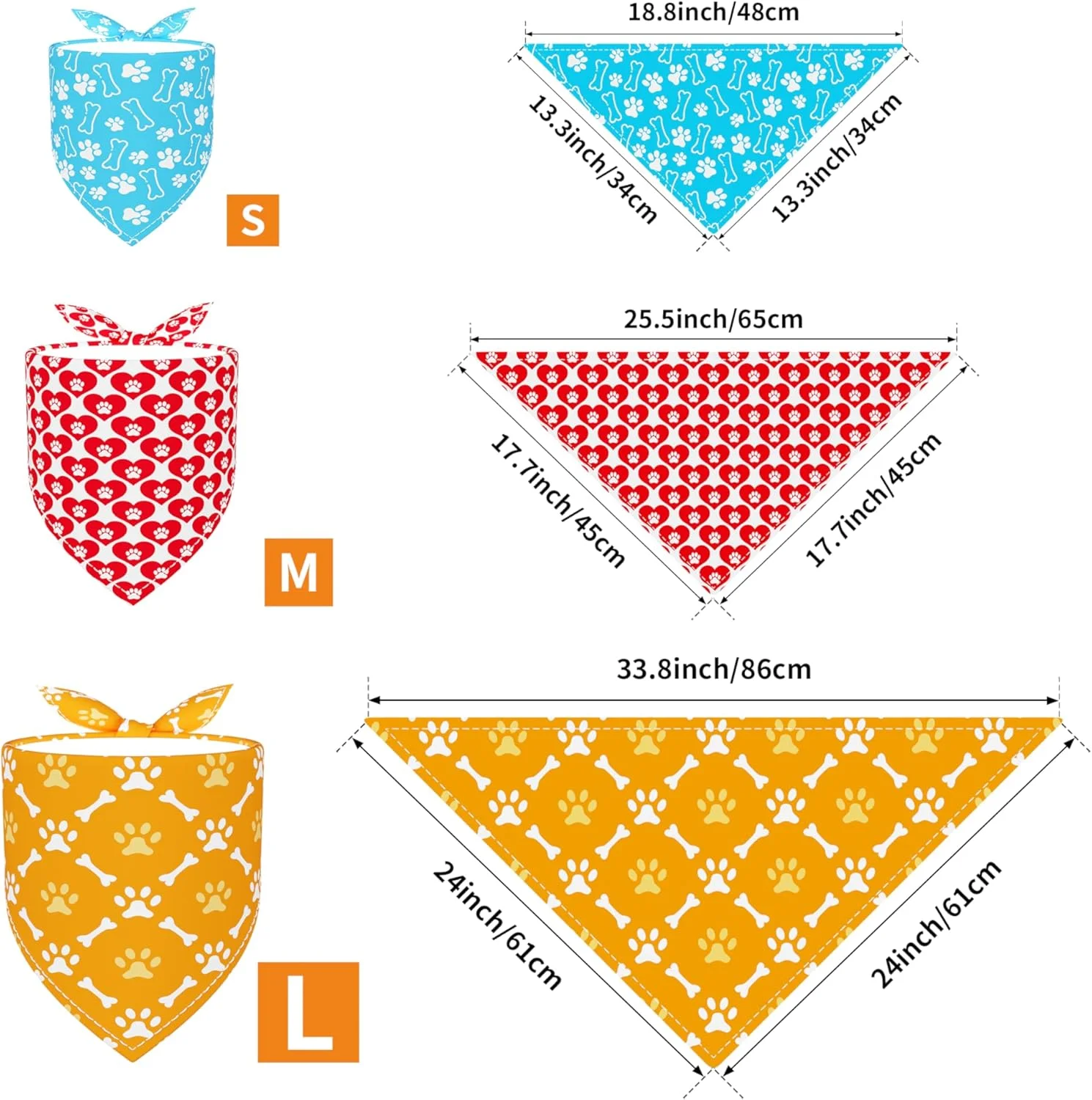 پک 50 عددی دستمال گردن سگ با طرح پنجه، سایز بزرگ XL، قابل شستشو، پیشبند مثلثی برای سگ های سایز متوسط و بزرگ، ست دستمال سر دخترانه و پسرانه، لوازم جانبی نظافت حیوانات خانگی