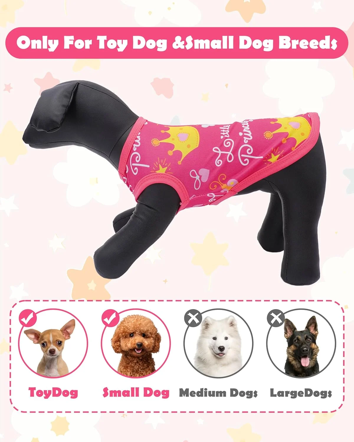 ست ۴ عددی تیشرت سگ PET SHOW برای سگ های کوچک، تاپ رکابی دخترانه، تیشرت قرمز و صورتی، جلیقه بدون آستین حیوانات خانگی برای گربه ها، لباس توله سگ دخترانه (کوچک)