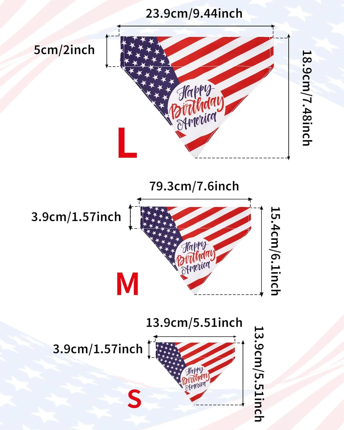 ست چهارتایی دستمال گردن سگ کوچک طرح جشن چهارم جولای، قابل نصب روی قلاده، طرح پرچم آمریکا، دو رو، مناسب سگ و گربه، پیشبند طرح میهنی، قابل نصب روی قلاده، مناسب سگ های پسر و دختر، لوازم پیرایش حیوانات خانگی، سایز M