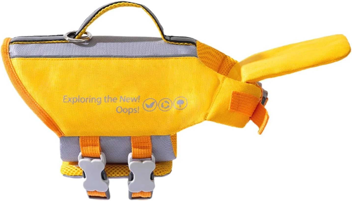 جلیقه شنای حیوانات خانگی - جلیقه نجات نرم سگ برای قایق سواری - با دسته نجات، ضد لغزش، شناوری بالا، لباس ایمنی حیوانات خانگی برای شنا، قایق سواری و کایاک سواری