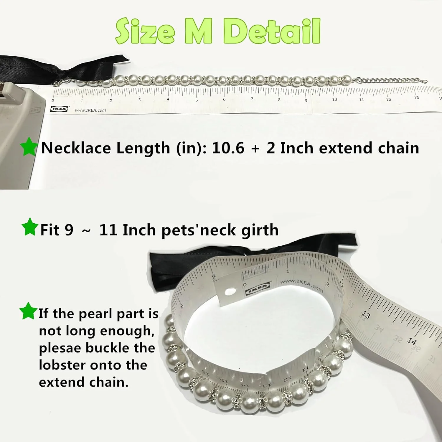 گردنبند مرواریدی سگ PETFAVORITES برای سگ های کوچک - گردنبند مجلسی گربه با نگین های درخشان - لباس و اکسسوری های زیبا برای سگ های عروسکی چیواوا یورکی