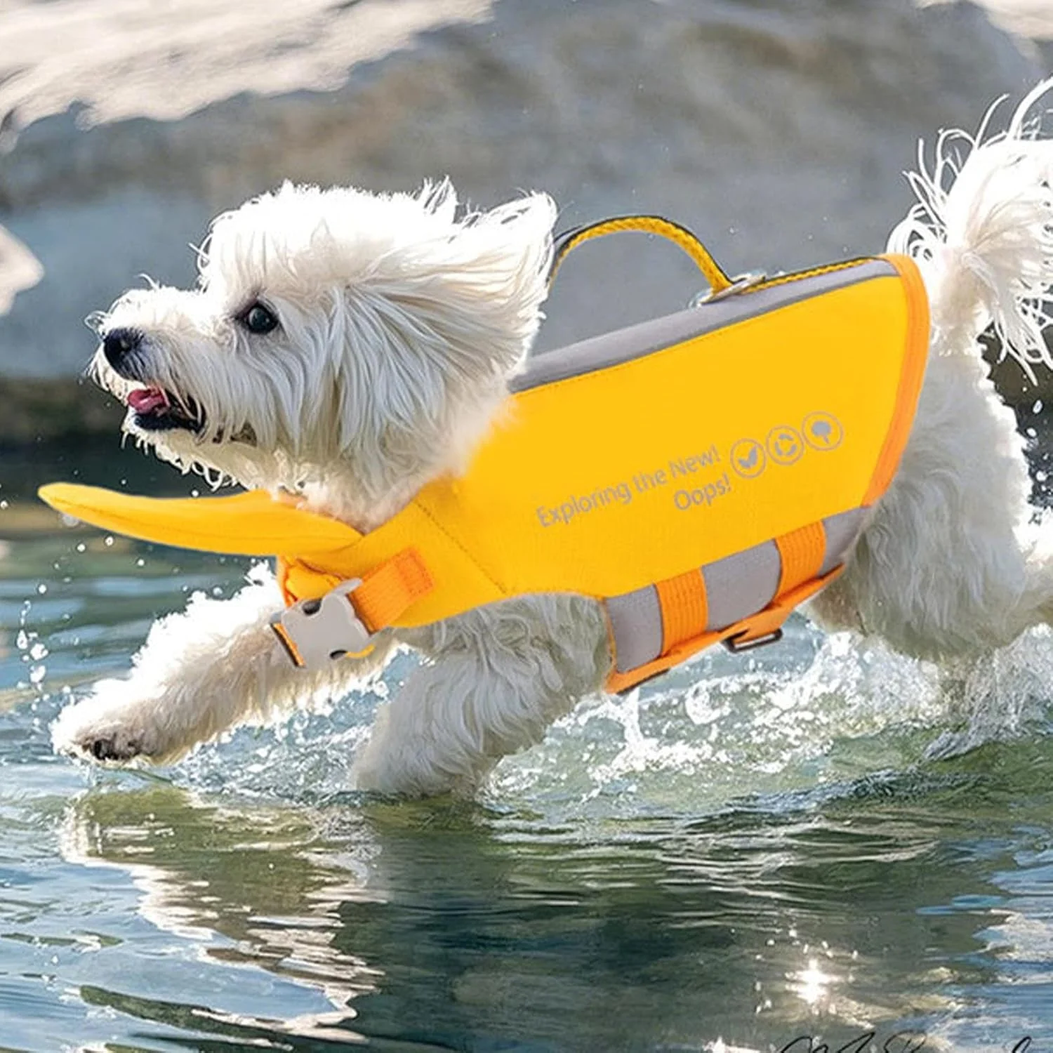 جلیقه شنای حیوانات خانگی - جلیقه نجات نرم سگ برای قایق سواری - با دسته نجات، ضد لغزش، شناوری بالا، لباس ایمنی حیوانات خانگی برای شنا، قایق سواری و کایاک سواری