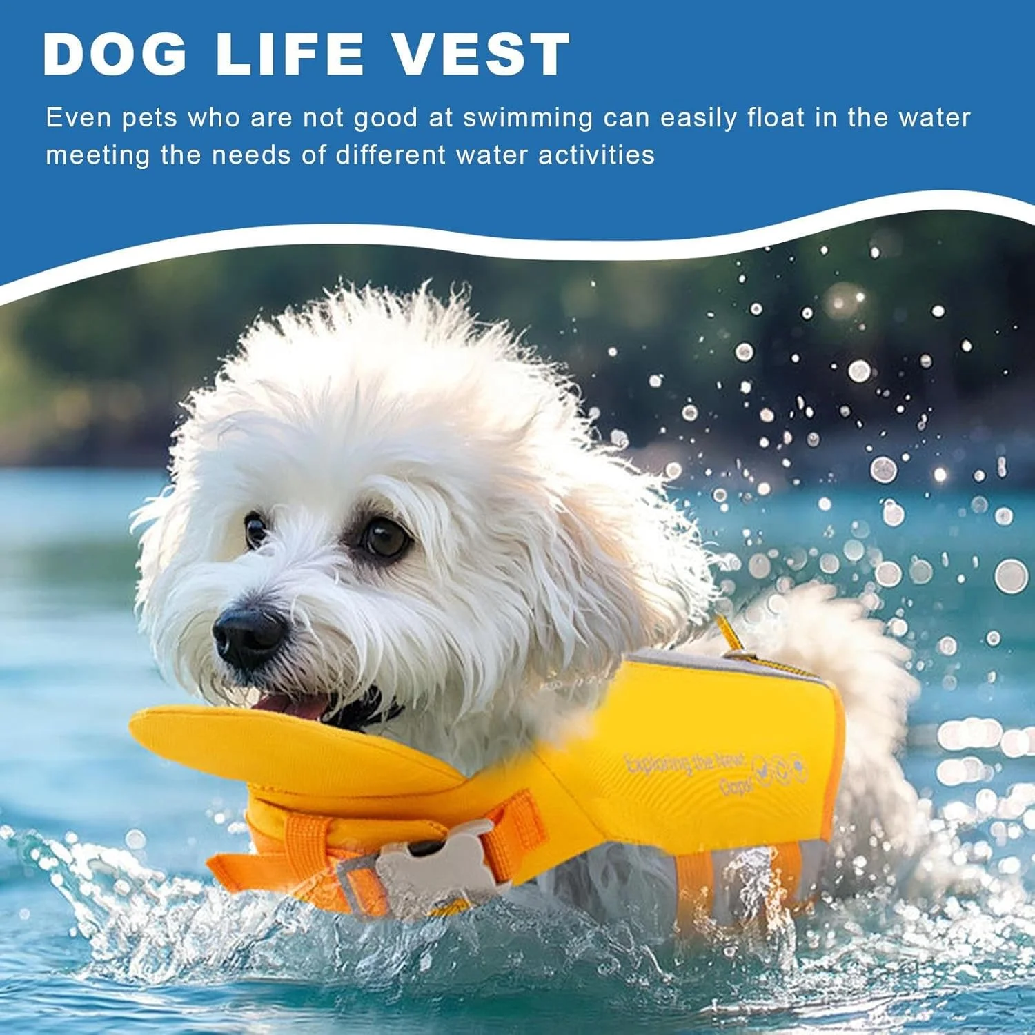 جلیقه شنای حیوانات خانگی - جلیقه نجات نرم سگ برای قایق سواری - با دسته نجات، ضد لغزش، شناوری بالا، لباس ایمنی حیوانات خانگی برای شنا، قایق سواری و کایاک سواری