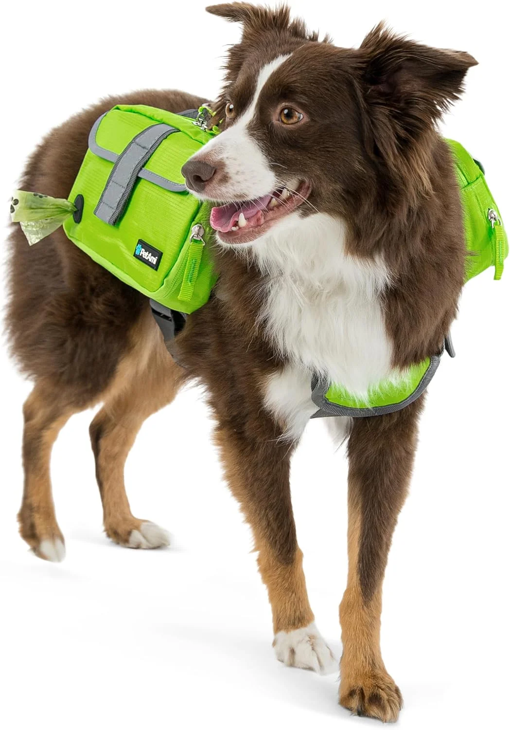 کوله پشتی سگ PetAmi برای سگ های متوسط و بزرگ، کیف زین برای سگ ها برای پیاده روی، کوله پشتی سگ با جیب های جانبی بازتابنده برای پیاده روی و دویدن