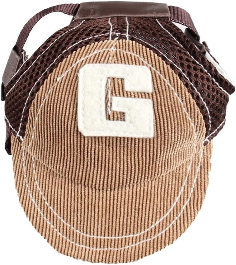 کلاه بیسبالی سگ خانگی - کلاه ورزشی محافظ آفتاب تابستانی برای سگ های کوچک، متوسط و بزرگ (کلاه بزرگ، قهوه ای)