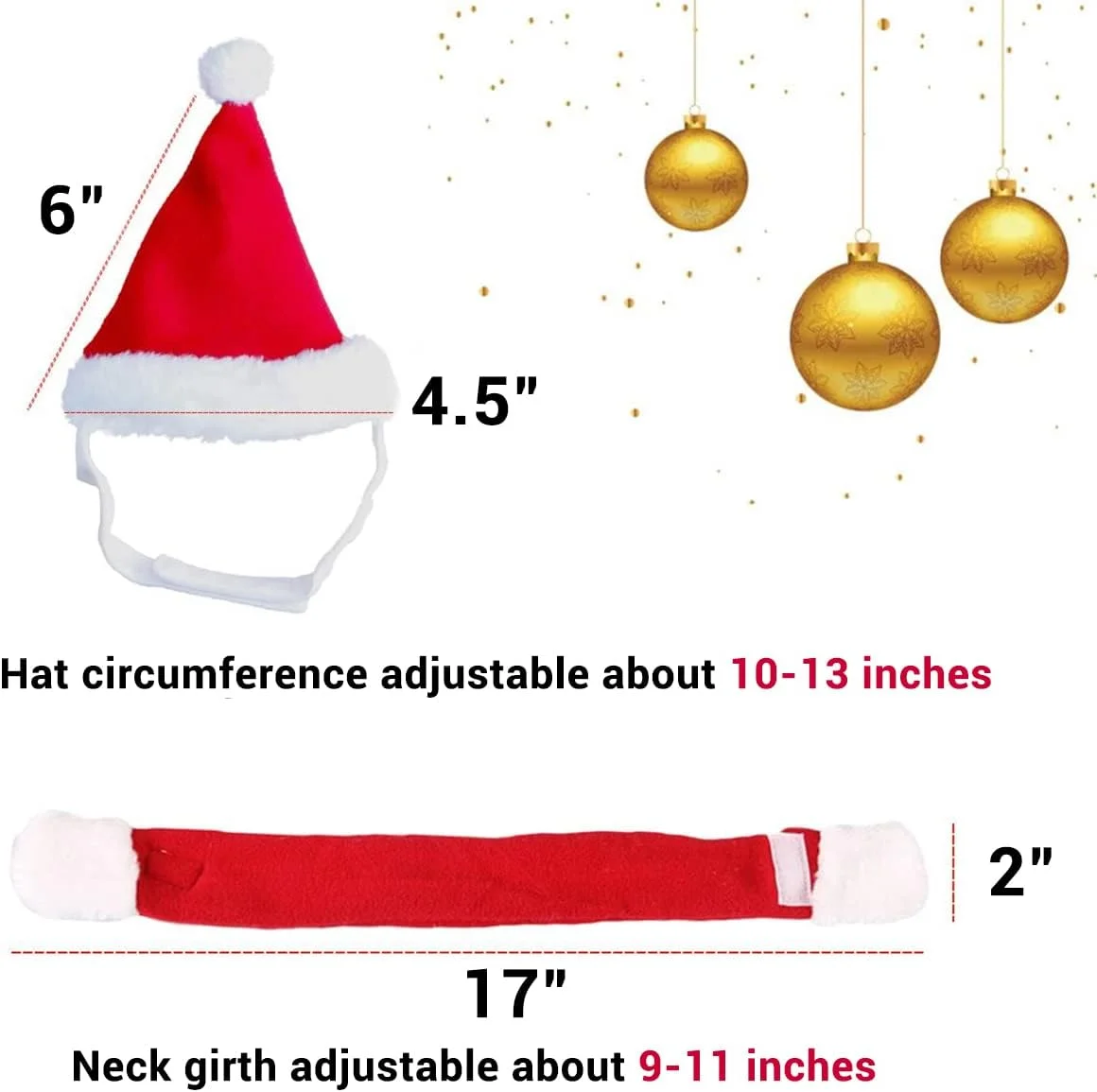 کلاه بابانوئل گربه پتلسو با شال گردن، کلاه های کریسمس برای گربه سگ کوچک، لباس کریسمس کلاه بابانوئل برای گربه، خرگوش، توله سگ، دکوراسیون عروسکی، قرمز S