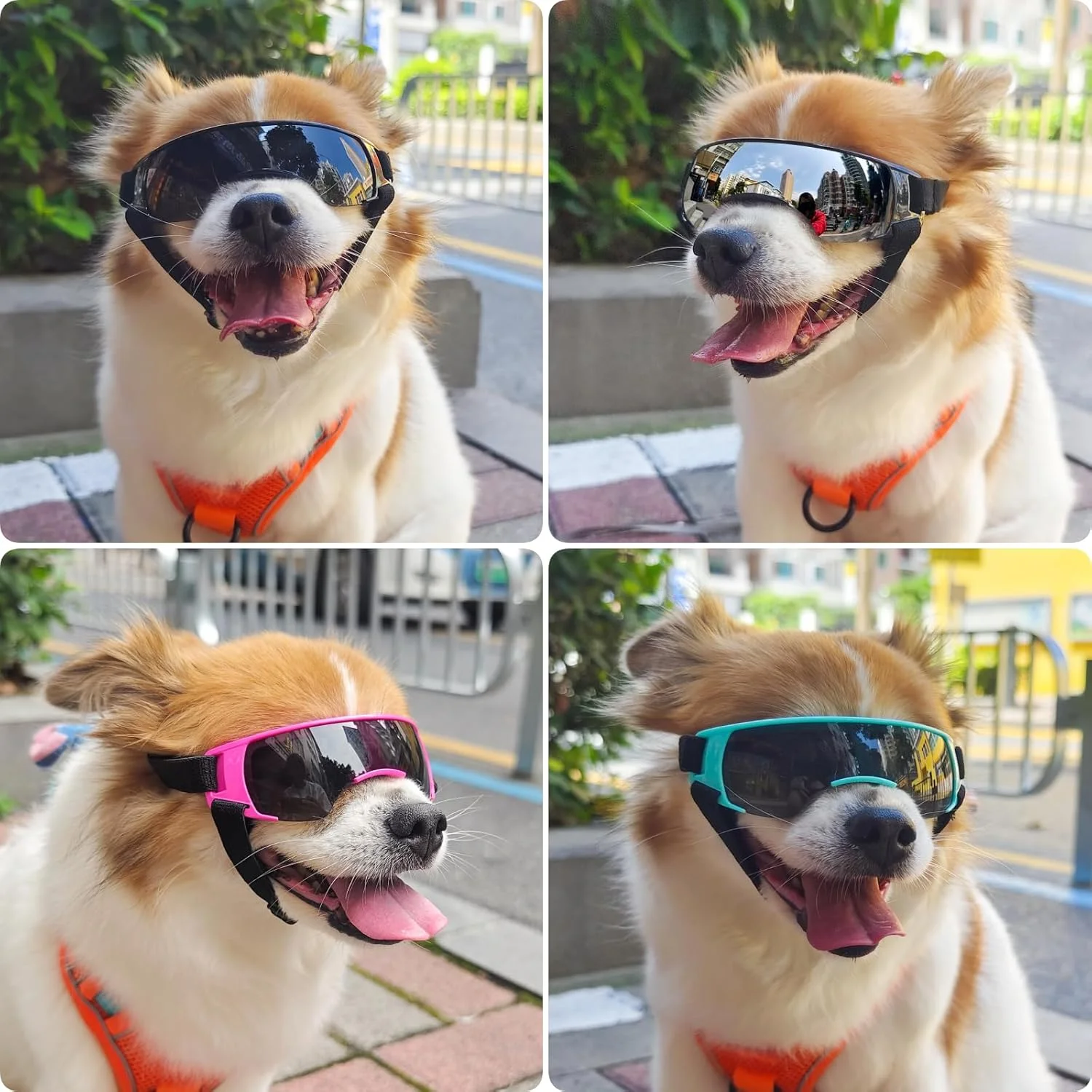 عینک آفتابی کوچک سگ پتلسو، محافظت از چشم در برابر اشعه ماوراء بنفش برای رانندگی، دوچرخه سواری، پیاده روی در فضای باز، محافظت از چشم در برابر باد، گرد و غبار، برف، عینک حیوانات خانگی با بند قابل تنظیم، صورتی