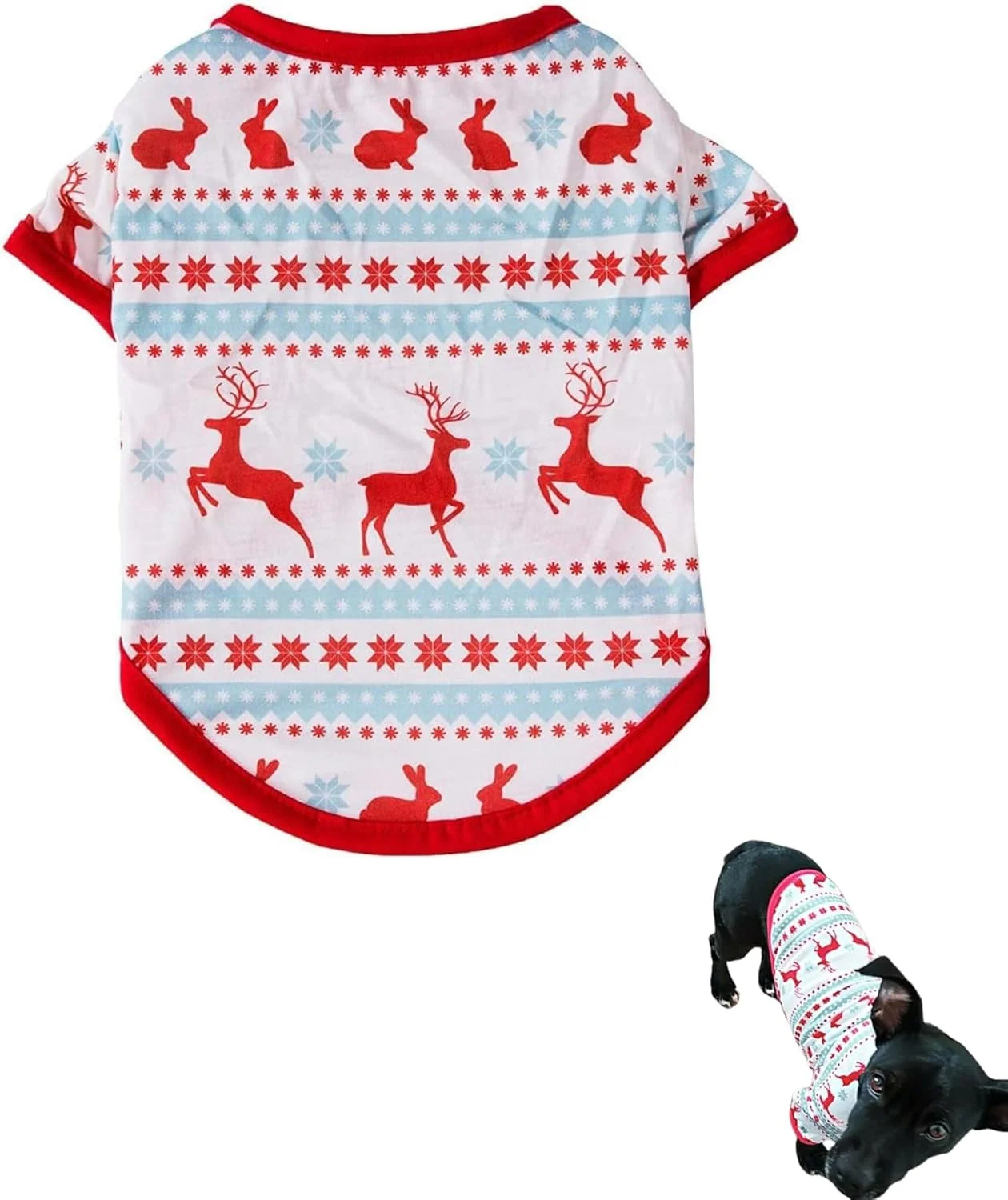 پیراهن کریسمس سگ PETSARY لباس کریسمس گربه | ژاکت توله سگ ژاکت گربه | طرح گوزن شمالی دانه برف نرم و گرم زیبا | لباس های نازک کریسمس | پارچه تعطیلات حیوانات خانگی نرم و راحت برای سگ ها (کوچک)