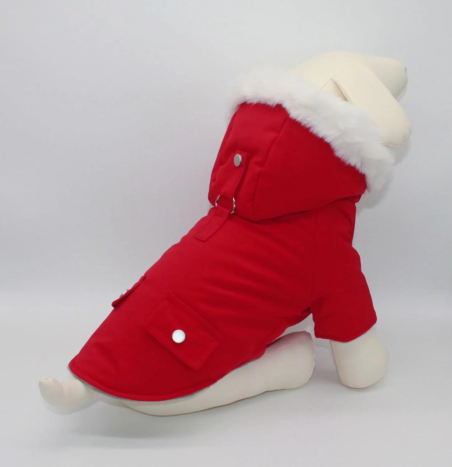 کت گرم سگ برای هوای سرد زمستانی، ژاکت کلاه دار سگ، لباس سگ کوچک، توله سگ متوسط، بزرگ، لباس گربه، پارک برفی عایق دار (قرمز، کوچک)