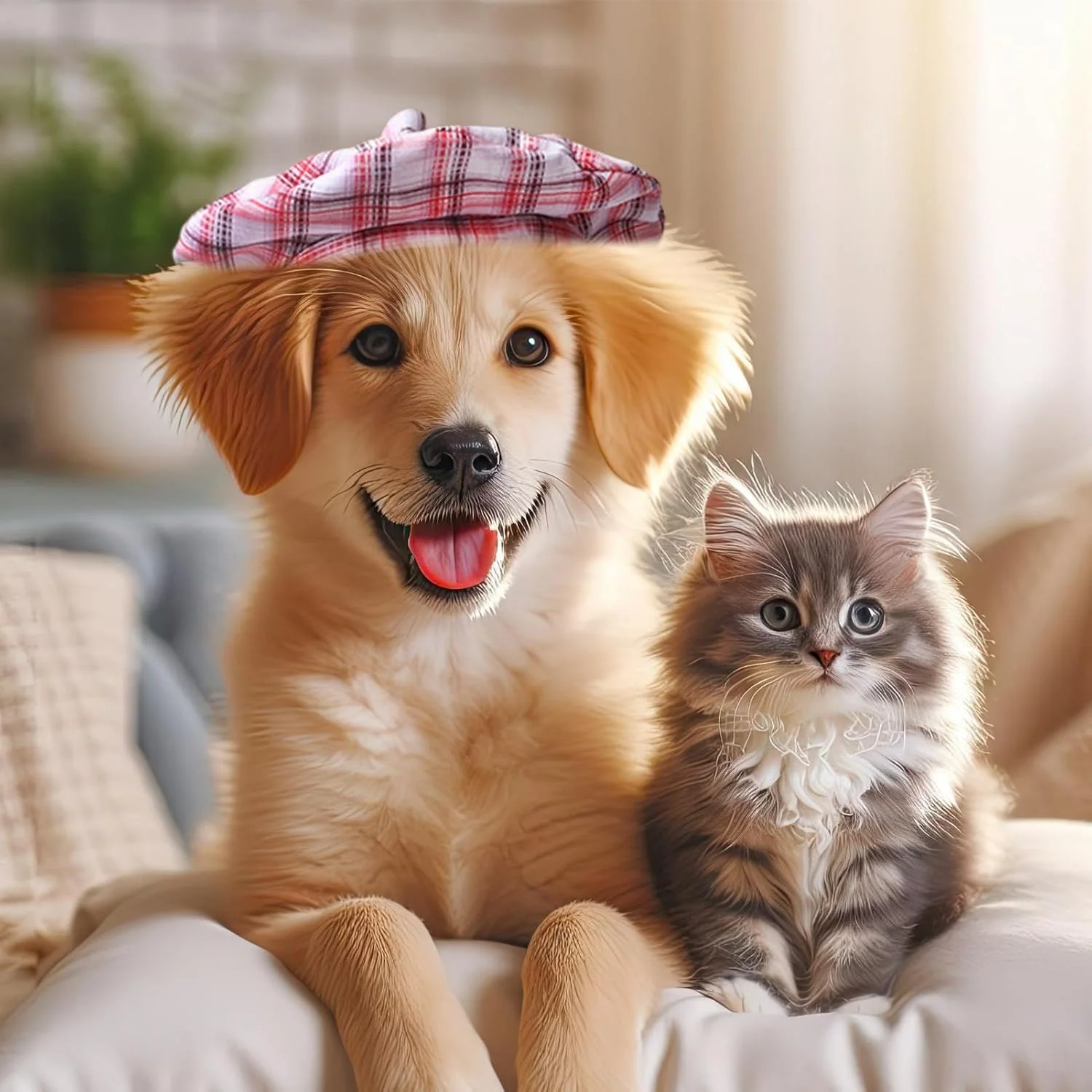 کلاه سگ، کلاه عکاسی هنری گربه، کلاه فرانسوی هنرمند برای توله سگ ها و بچه گربه ها، کلاه بره سگ با بند قابل تنظیم کلاه سگ، کلاه عکاسی هنری گربه، کلاه فرانسوی هنرمند برای توله سگ ها و بچه گربه ها، کلاه بره سگ با بند قابل تنظیم