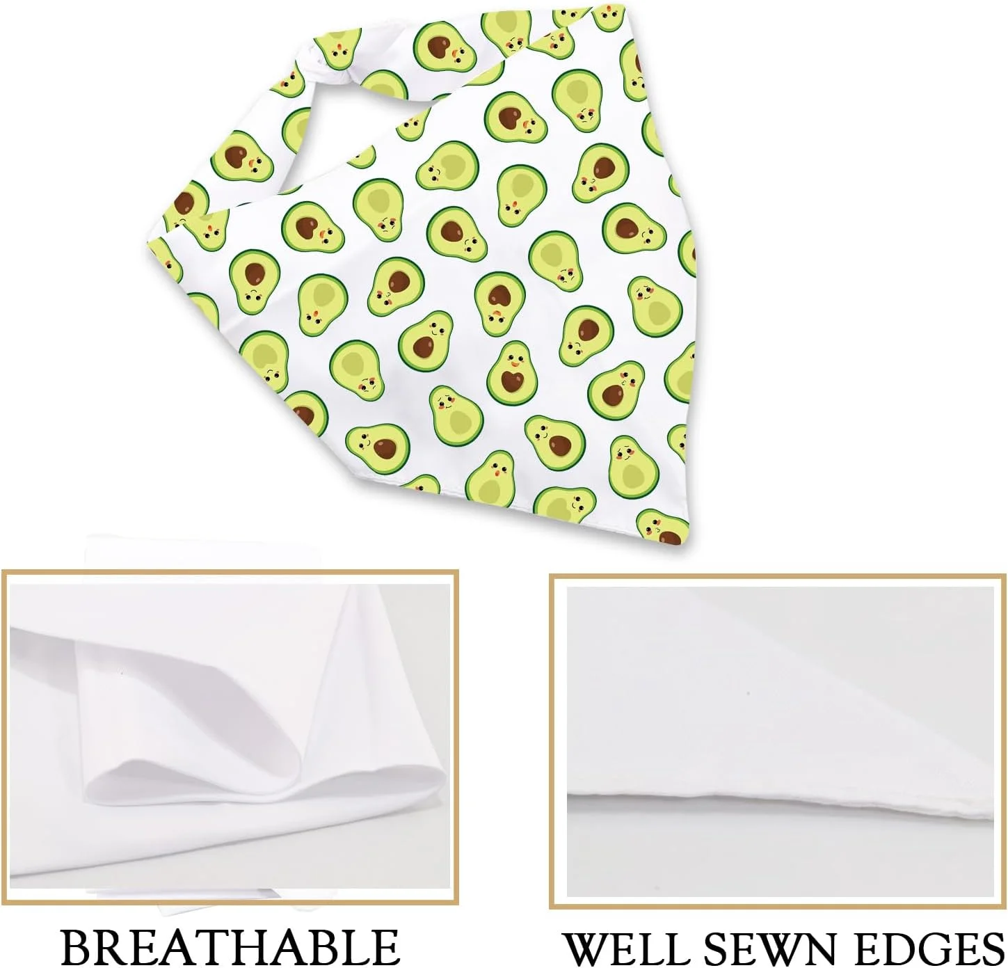 دستمال گردن سگ طرح آووکادو سبز رنگ مدل آووکادو D