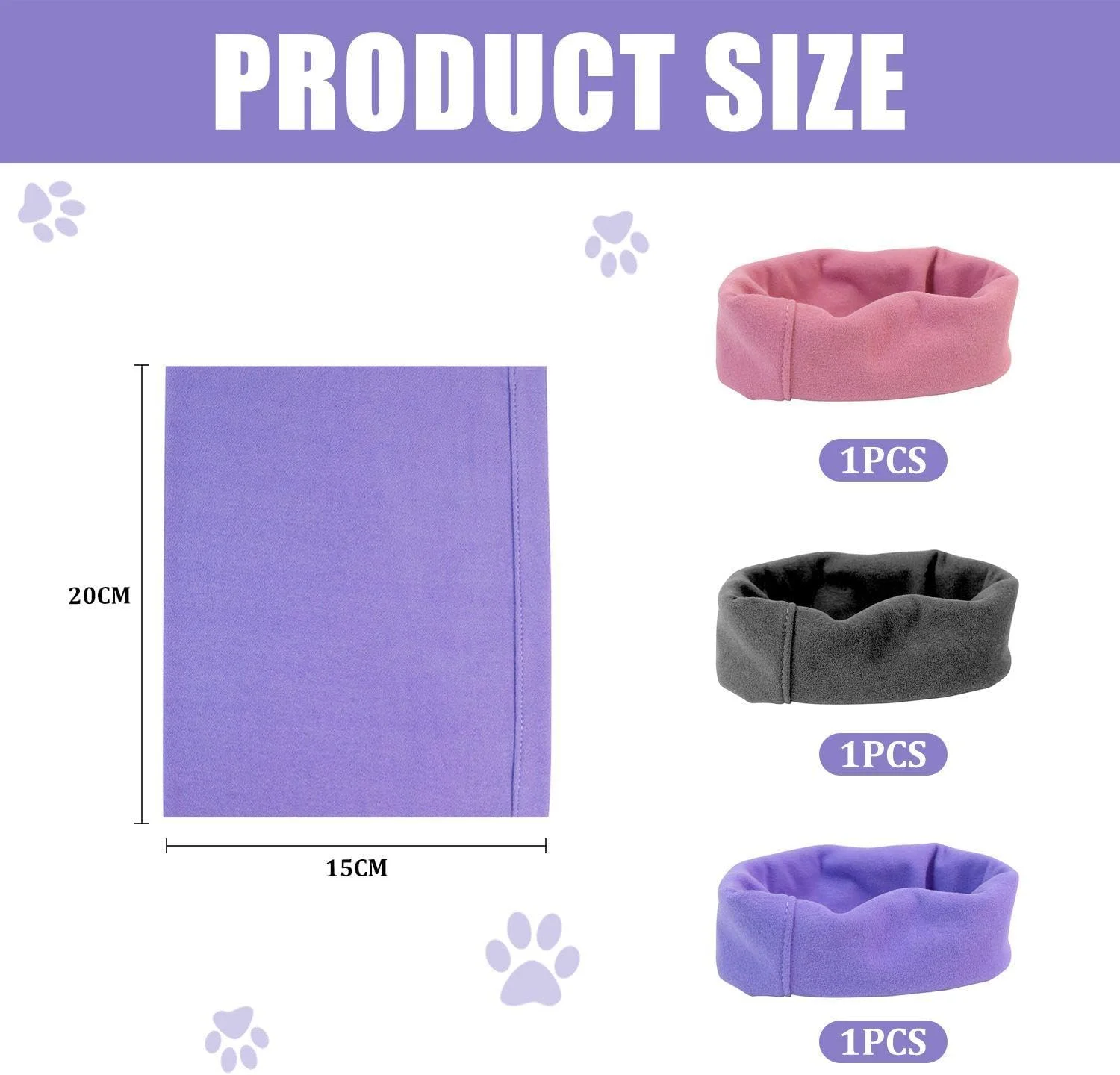 کلاه سگ، کلاه نرم و گرم، کلاه الاستیک، کلاه کاهش صدای حیوانات خانگی، لوازم حیوانات خانگی (3 عدد)