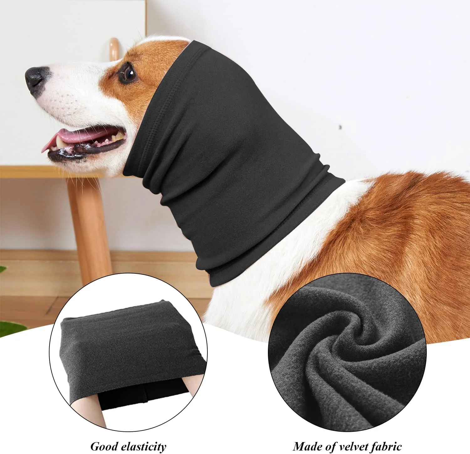 دو عدد کاپ گوش سگ، پوشش سر سگ ضد صدا، لوازم حیوانات خانگی، پوشش سر سگ الاستیک، کاپ گوش نرم و راحت.