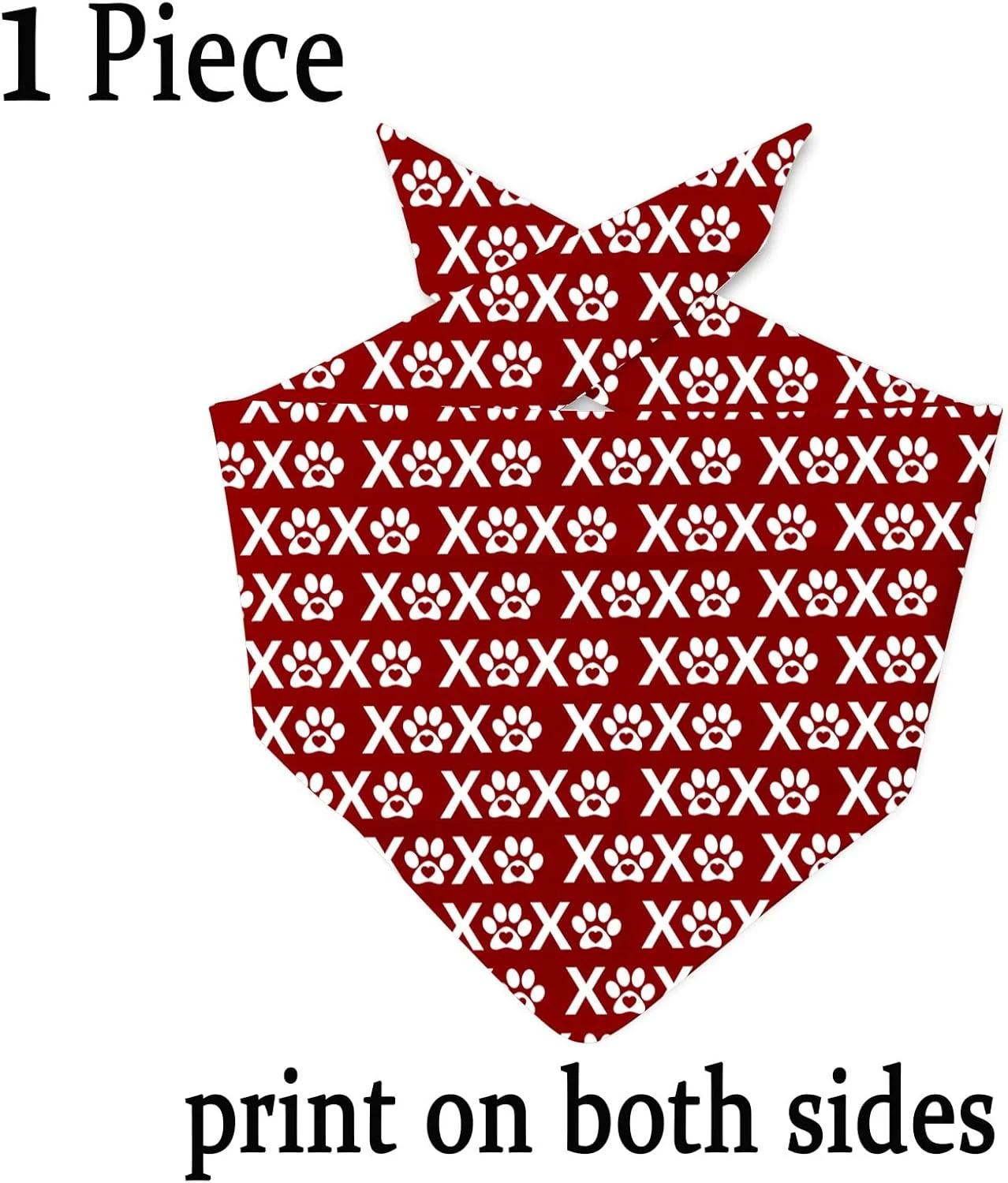 یک عدد دستمال گردن سگ مثلثی طرح روز ولنتاین، هدیه ای برای مادر سگ (مثلثی طرح ولنتاین D)