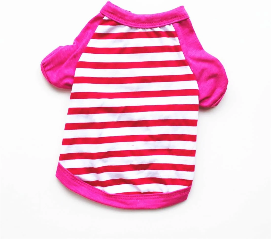 ست ۵ تایی تیشرت سگ برای سگ های کوچک دخترانه، لباس توله سگ ماده برای بولداگ، جلیقه تیشرت تنفسی (مدل ۱، سایز S)