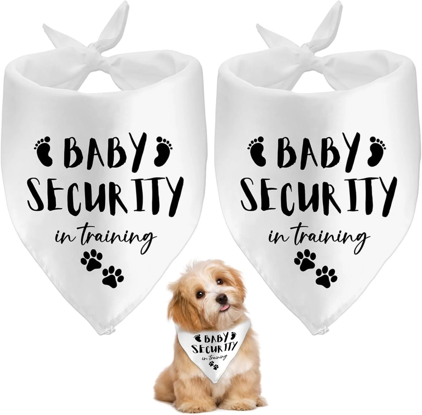 دو عدد دستمال گردن مثلثی حیوانات خانگی، حوله بزاق حیوانات خانگی، لوازم حیوانات خانگی، دستمال گردن مثلثی با چاپ حروف، لوازم جانبی حیوانات خانگی.