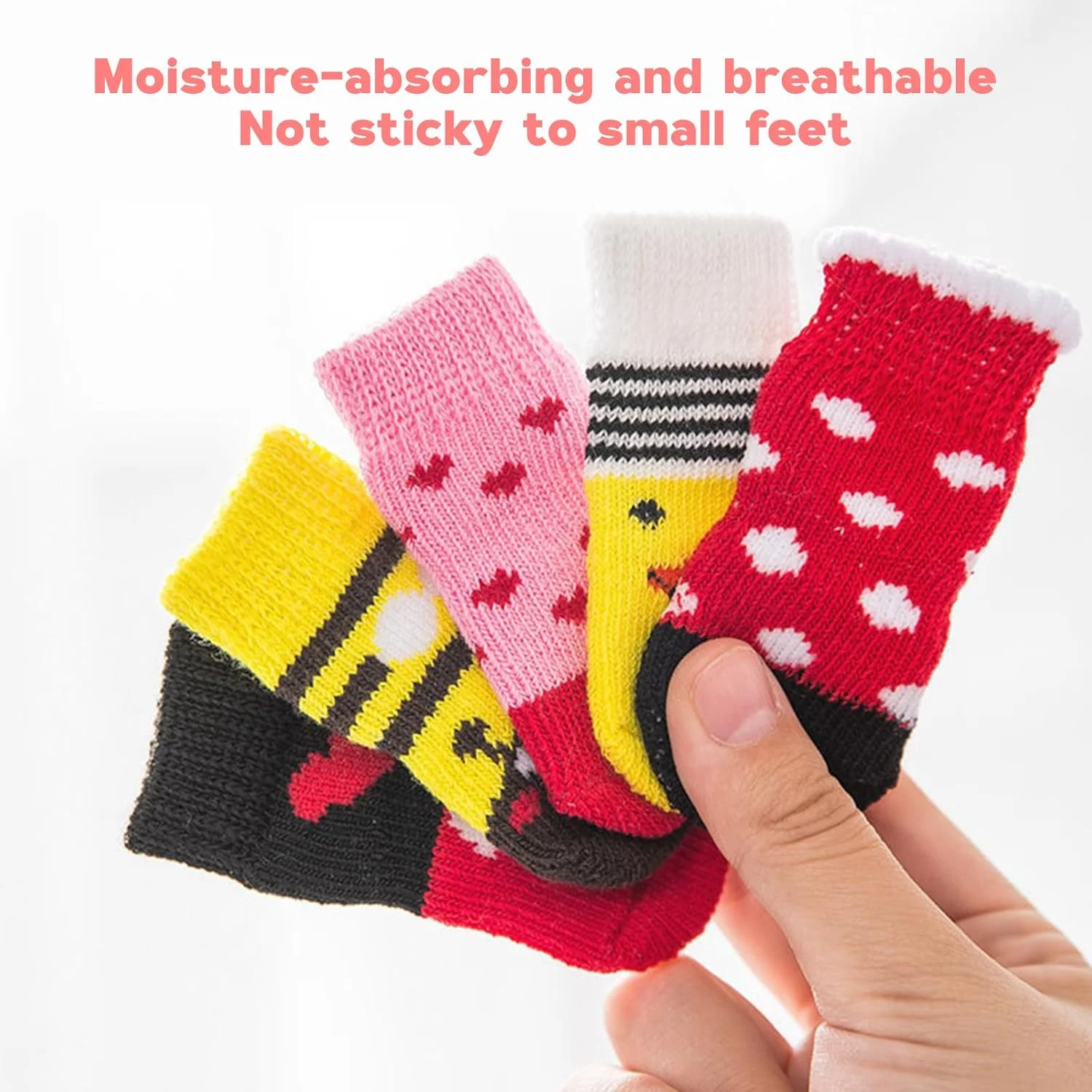 24 عدد جوراب ضد لغزش سگ، 6 مدل جوراب سگانه ضد لغزش با گیره، جوراب نرم توله سگ، محافظ پنجه حیوانات خانگی برای استفاده در داخل خانه روی سطوح سخت (M)