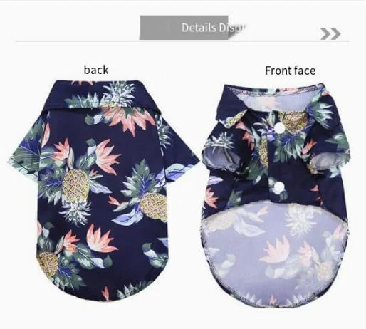 پیراهن حیوانات خانگی با طرح آناناس مناسب بهار و تابستان، تاپ تنفسی سگ و گربه برای حیوانات خانگی کوچک و متوسط، سرمه ای، سایز XS