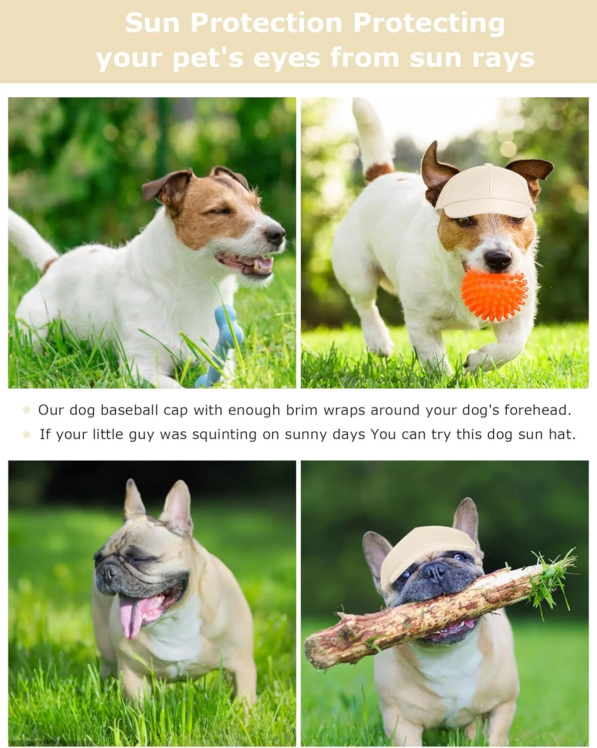 کلاه سگ پاپیون صورتی برای سگ های کوچک و متوسط ​​بزرگ، کلاه دخترانه و پسرانه برای سگ ها، کلاه سطلی سگ قابل تنظیم، کلاه آفتابی توله سگ، کلاه بیسبال حیوانات خانگی بهاری تابستانی، نقاب سگ (بژ، بزرگ (7+ کیلوگرم))