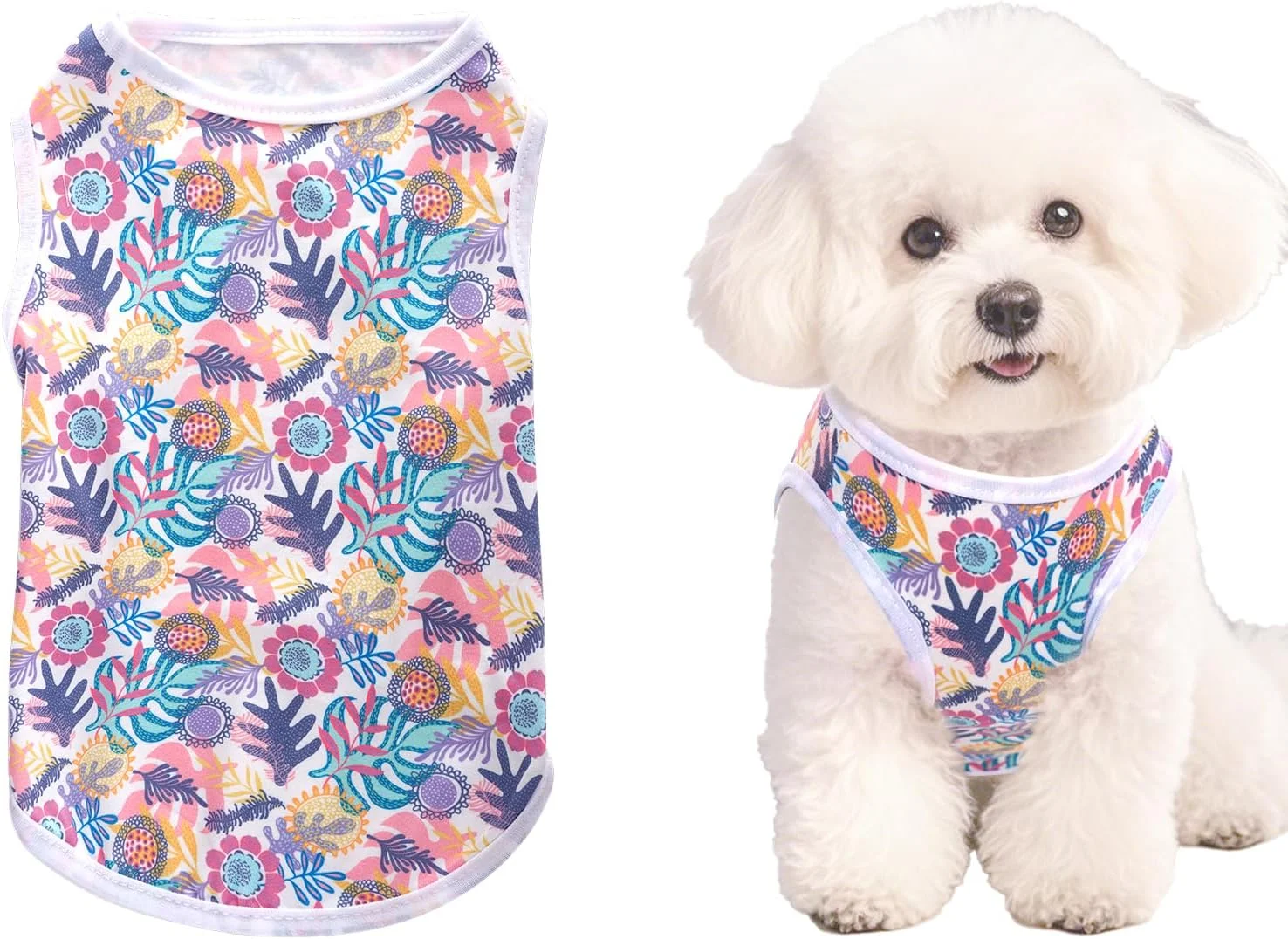لباس سگ بامزه برای سگ های کوچک و گربه ها (طرح گل، سایز بزرگ)