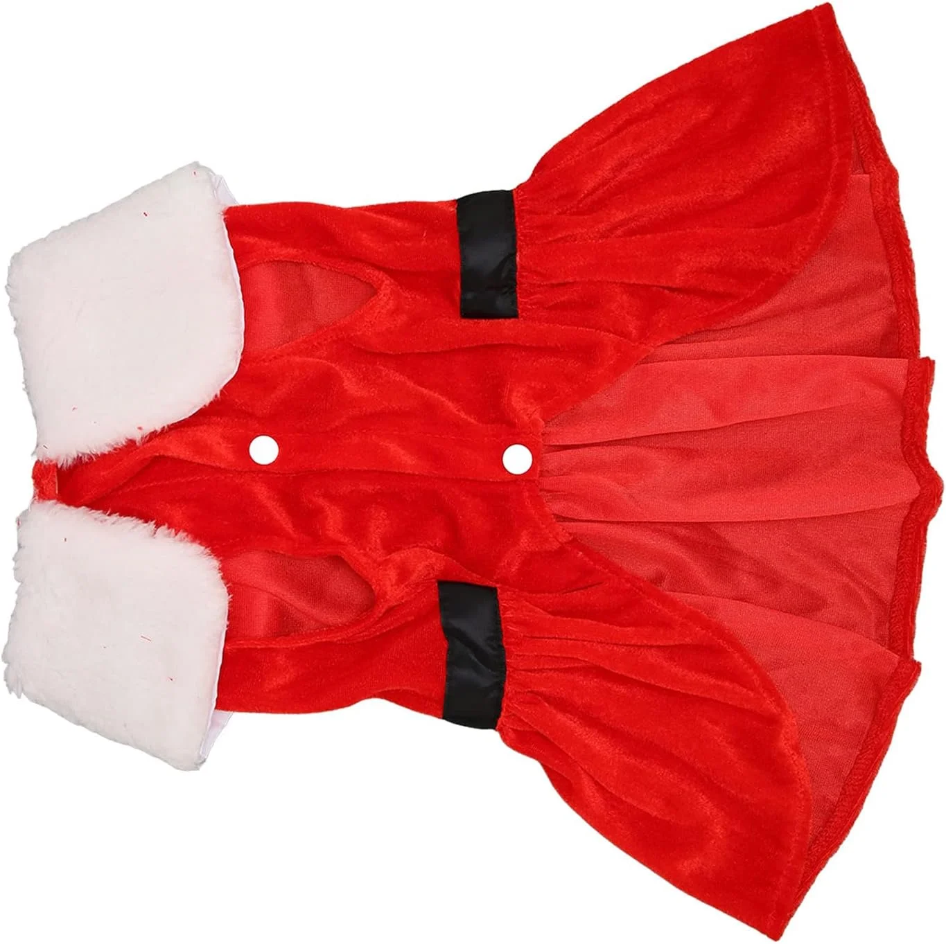 لباس کریسمس سگ طرح بابانوئل، لباس زمستانی زیبا و تنفسی از جنس خز خرگوش مصنوعی برای سگ ها و گربه های کوچک، مناسب برای نژاد چی‌واوا (سایز S)