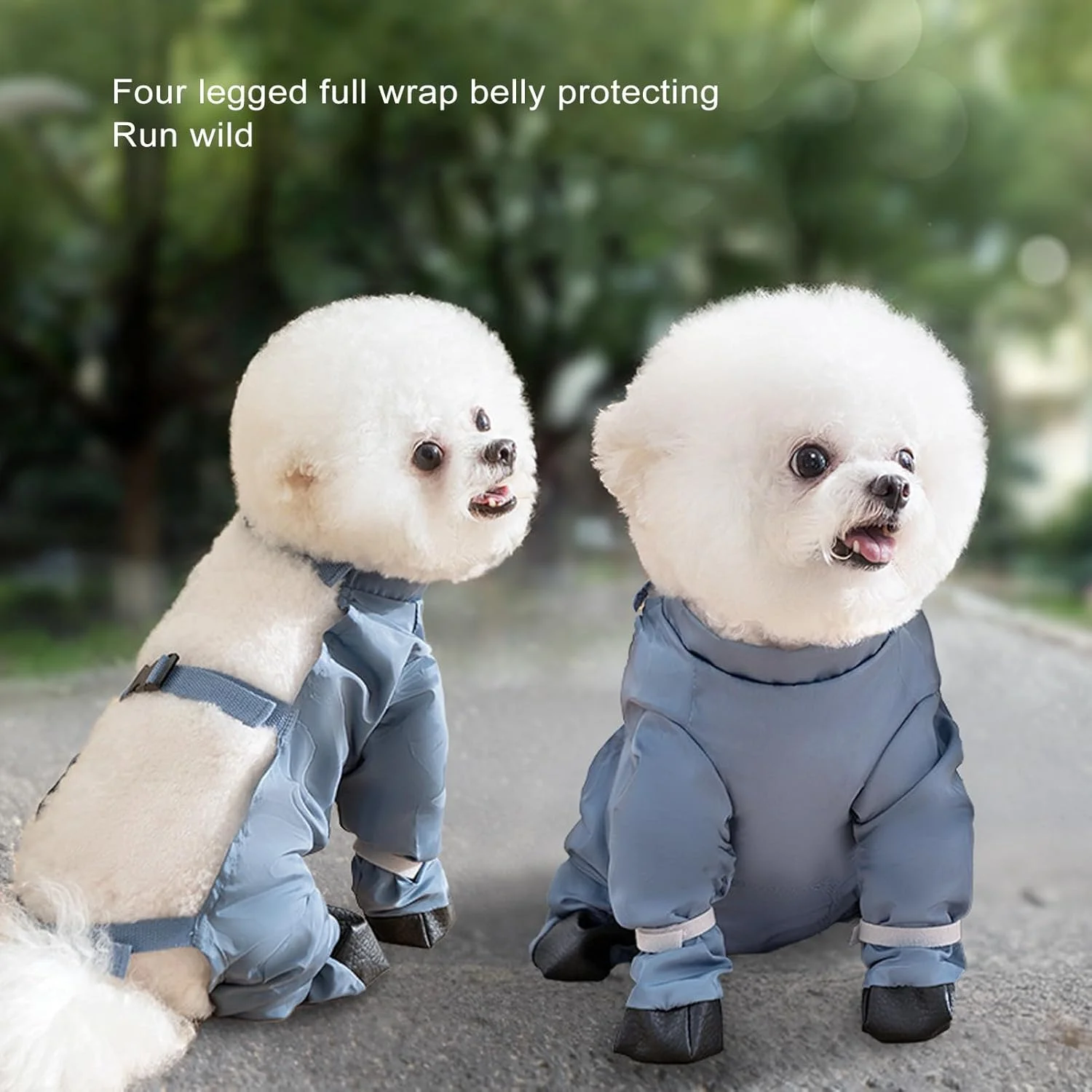 شلوار بارانی سگ با چکمه و بند شانه ای، محافظ پای ضد لغزش مناسب سگ های کوچک و متوسط برای پیاده روی و دویدن در فضای باز (سایز L)