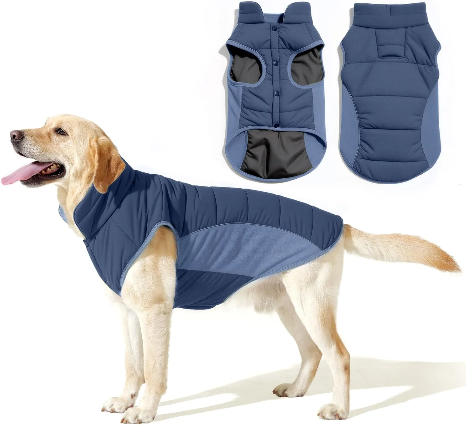 کت زمستانی ضد باد سگ با سوراخ شانه، ضد آب و بازتابنده برای سایزهای کوچک تا بزرگ، ژاکت گرم برای فعالیت های خارج از منزل