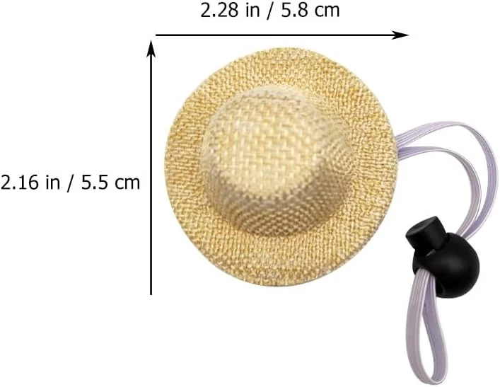 POPETPOP بسته 2 عددی کلاه حصیری کوچک حیوانات خانگی، کلاه آفتابگیر سگ، کلاه گیس سگ، کلاه حیوانات، لوازم حیوانات خانگی، کلاه لبه دار عروسکی، کلاه سگ، لوازم جانبی سگ، کتان