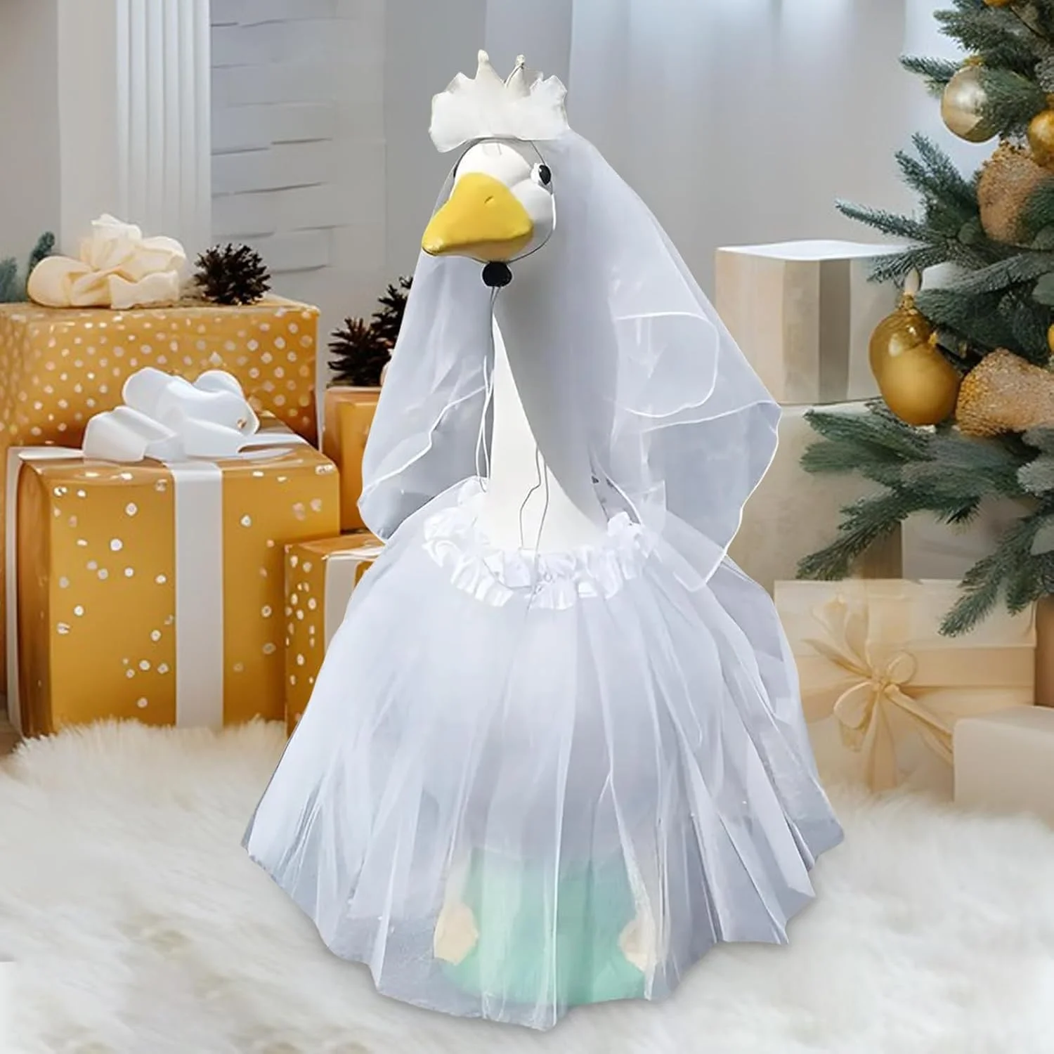 لباس عروسی غازهای ایوانی، تور و دامن حیوانات - لوازم جانبی دامن لباس سفید غاز برای تزئینات حیاط ایوان در فضای باز برای مناسبت های خاص