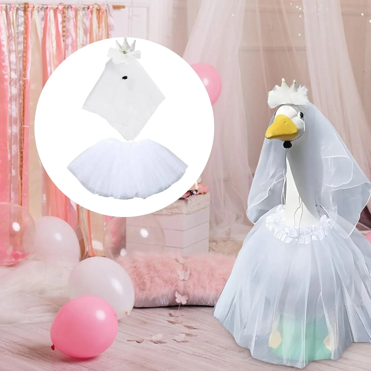 لباس عروسی غازهای ایوانی، تور و دامن حیوانات - لوازم جانبی دامن لباس سفید غاز برای تزئینات حیاط ایوان در فضای باز برای مناسبت های خاص