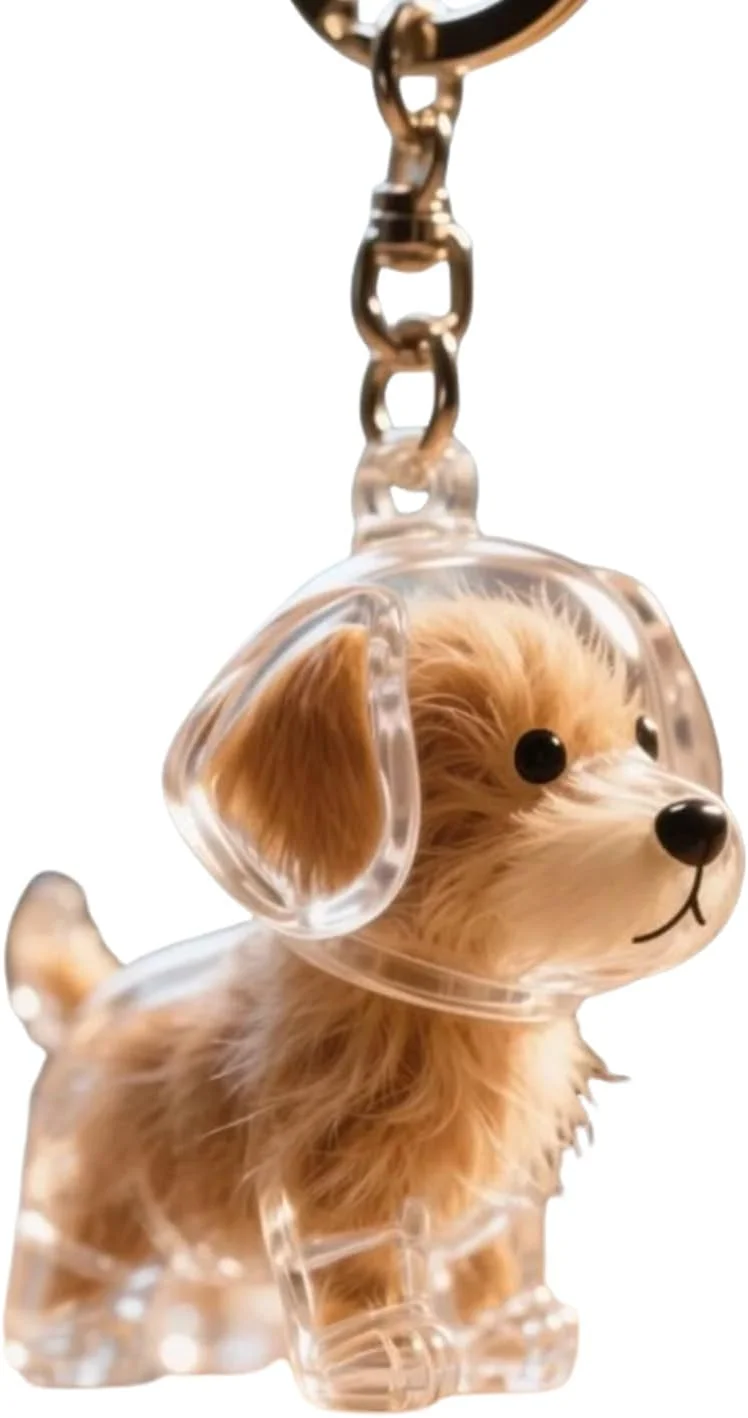 جاکلیدی جمع کننده موی حیوانات خانگی طرح سگ کوچک، جعبه نگهداری موی سگ و گربه، آویز یادگاری