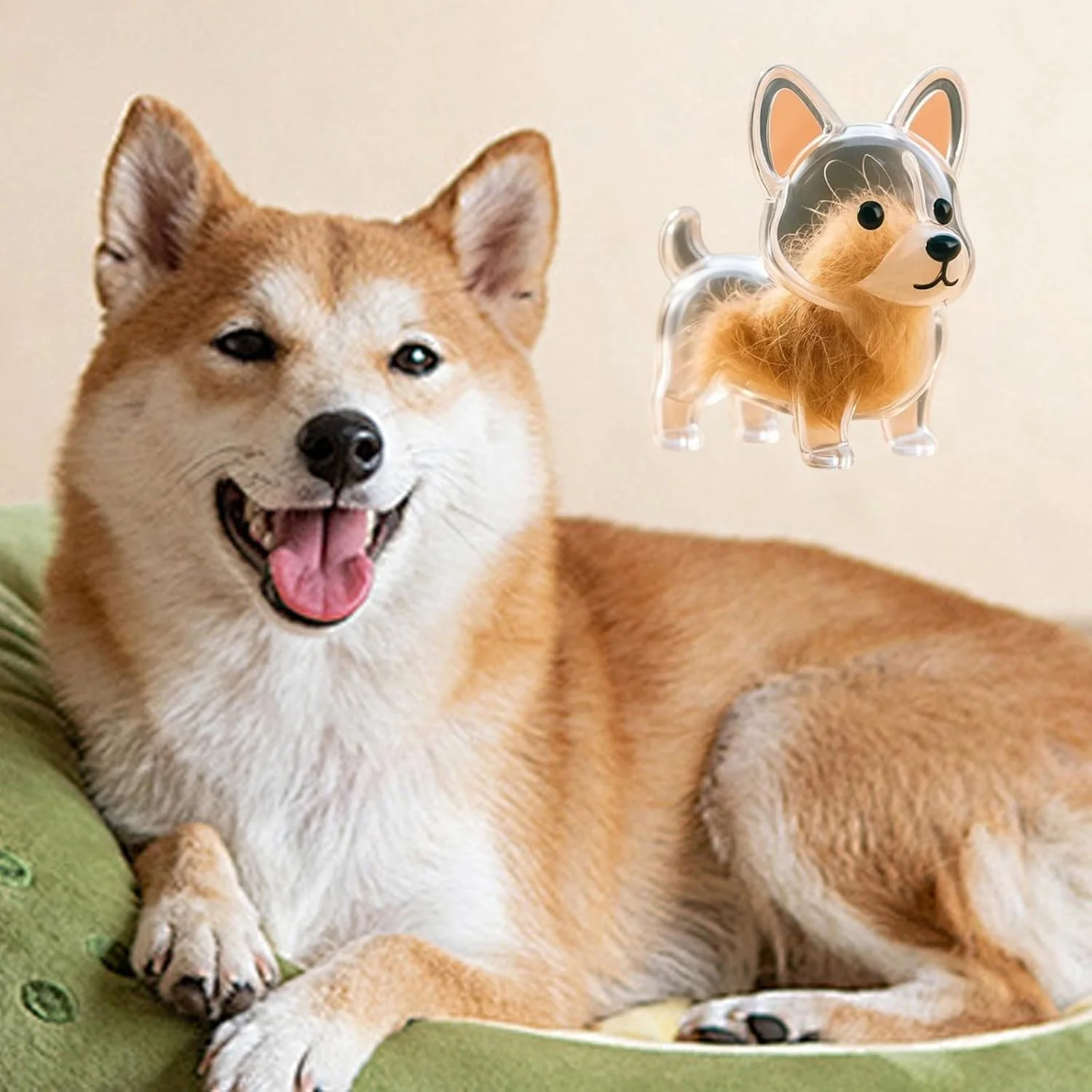 جاکلیدی جمع کننده موی حیوانات خانگی قابل حمل به شکل سگ، جعبه نگهداری موی سگ و گربه، آویز یادگاری