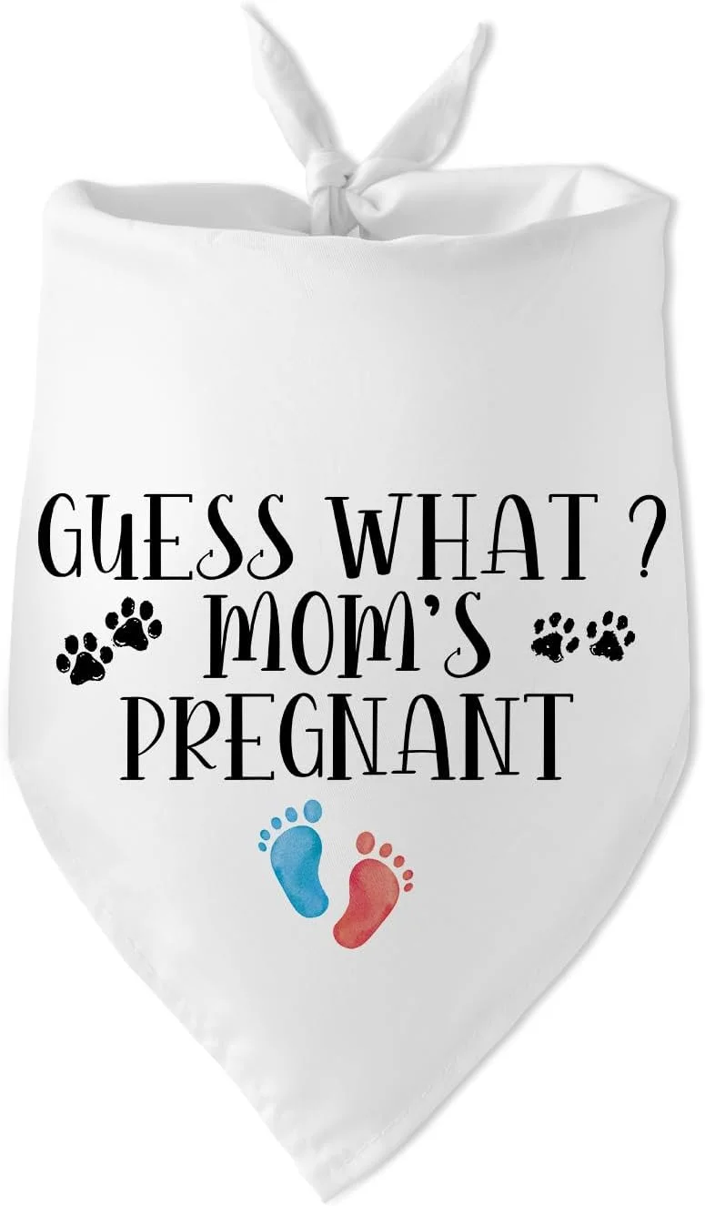 خبر غافلگیرکننده! دستمال گردن سگ برای اعلام بارداری مادر، مناسب برای عکاسی نوزاد پسر یا دختر، هدیه برای صاحبان و دوستداران سگ