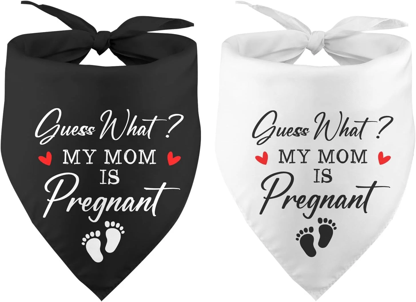 دستمال سر سگ با طرح "حدس بزن؟ مامان بارداره"، مناسب اعلام بارداری، تعیین جنسیت، عکاسی، شال گردن حیوانات خانگی، لوازم جانبی حیوانات خانگی برای دوستداران سگ - بسته 2 عددی