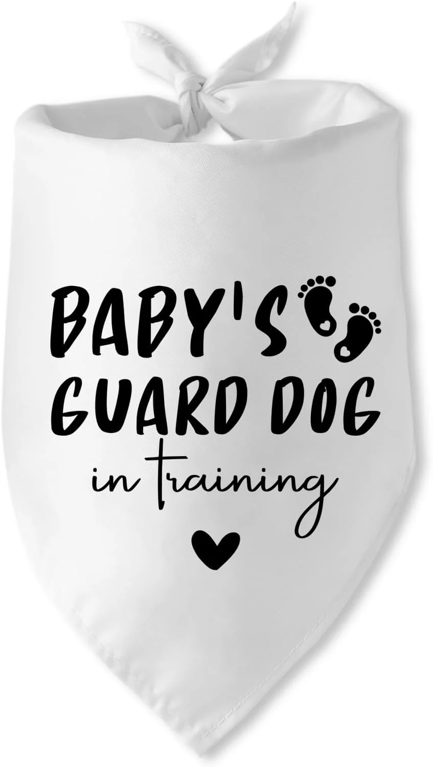 دستمال گردن سگ با طرح اعلام بارداری، سگ نگهبان کودک در حال آموزش، دستمال سه گوش سگ خانگی، دستمال گردن سگ با طرح اعلام بارداری، اعلام بارداری من باردار هستم