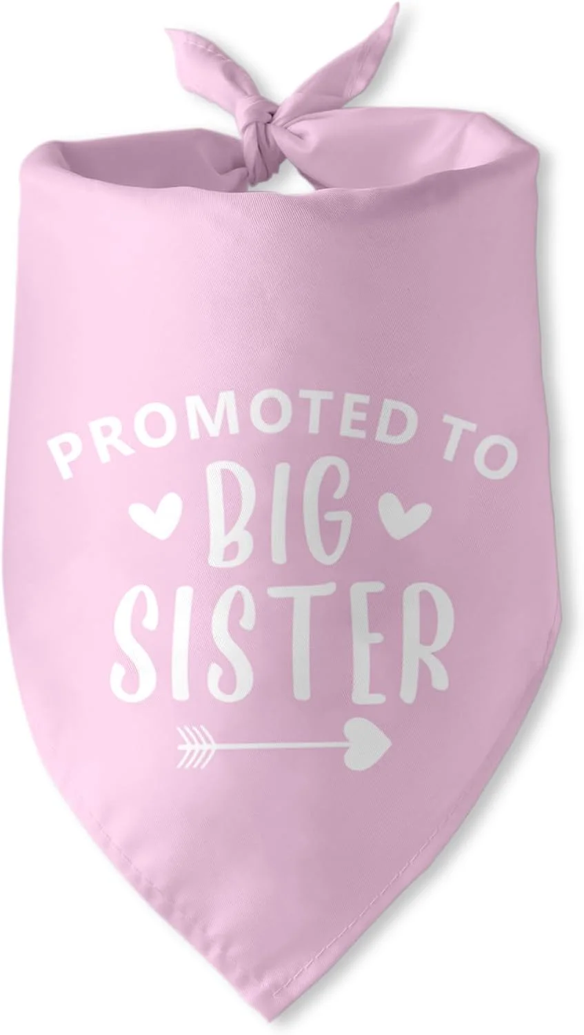 دستمال گردن سگ دخترانه اعلام بارداری، ترفیع به خواهر بزرگتر، دستمال گردن سگ صورتی، روسری مثلثی سگ خانگی برای سگ ها، اعلام بارداری، من باردار هستم