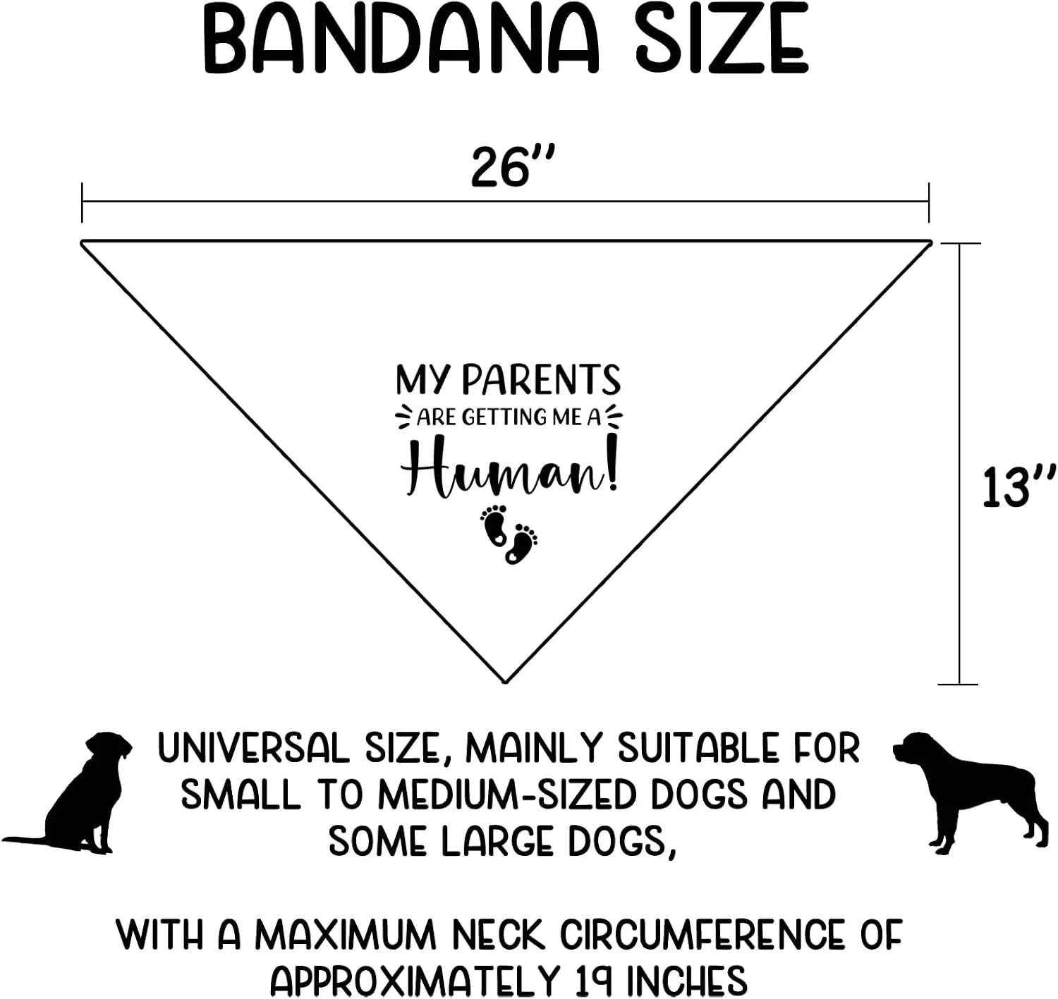 دستمال گردن سگ با طرح "دارم خواهر/برادر میشم!" - دستمال سه گوش سگ - پیشبند سگ - اعلام بارداری